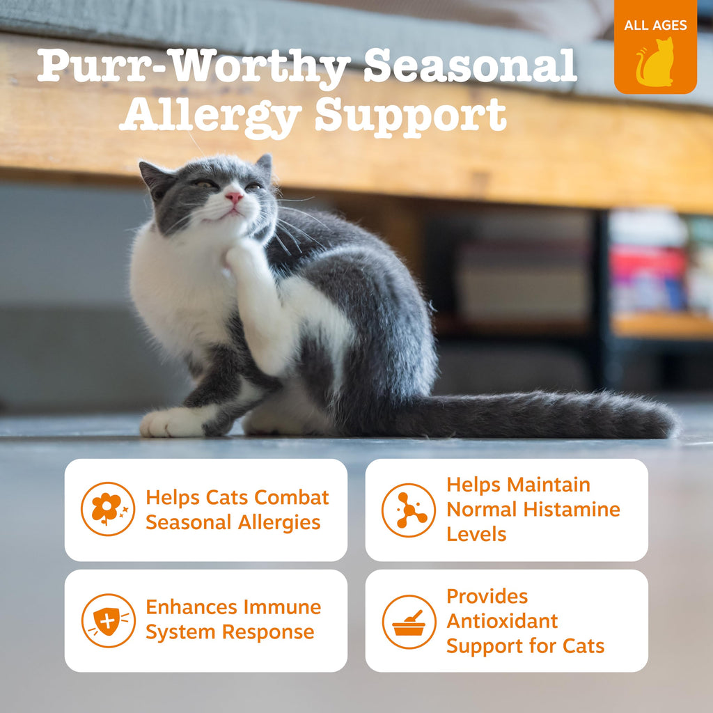 Allergy Relief Soft Chews for Cats – Omega-3 & Probiotics 60ct