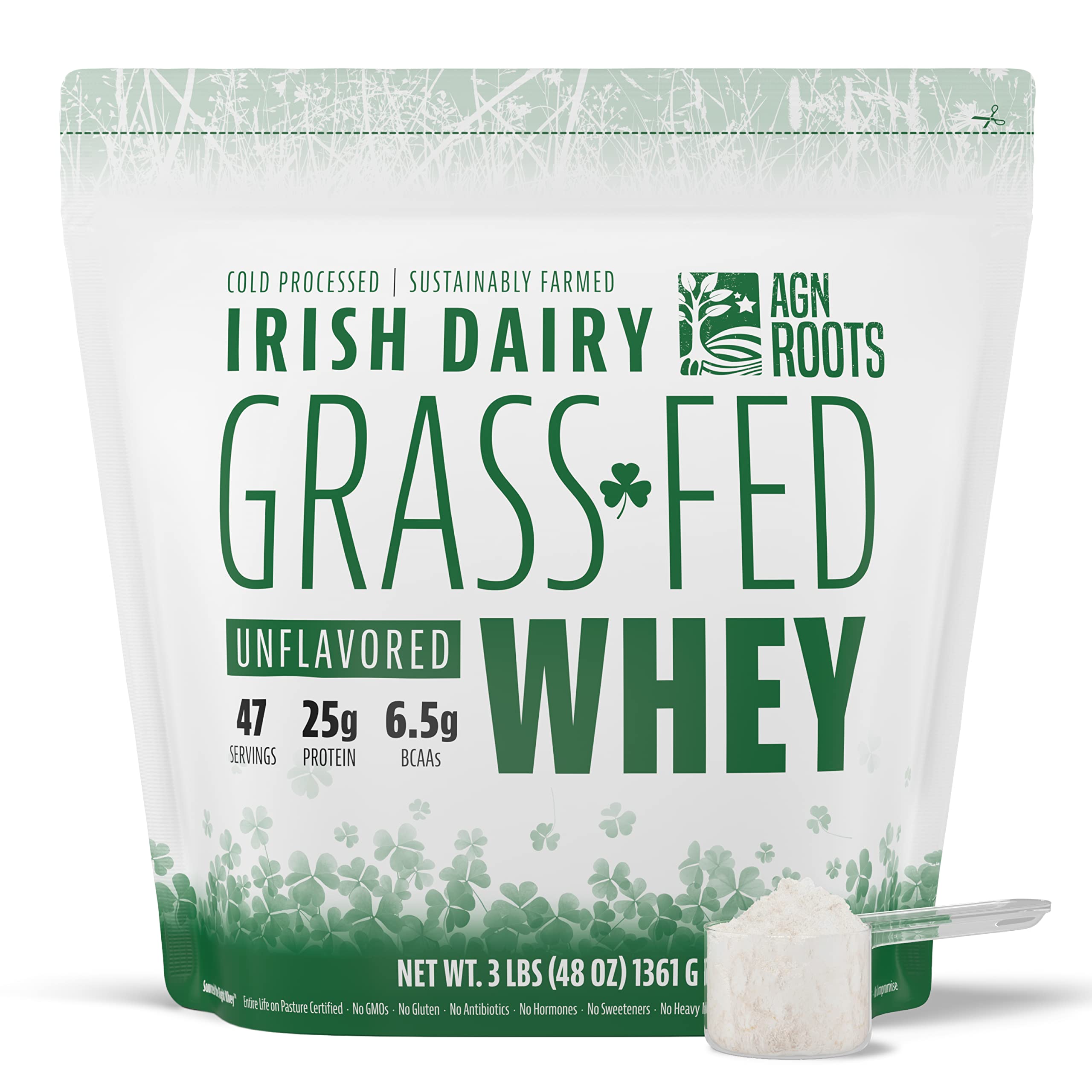 Grass Fed Whey Protein Isolate Unflavored 3 lb