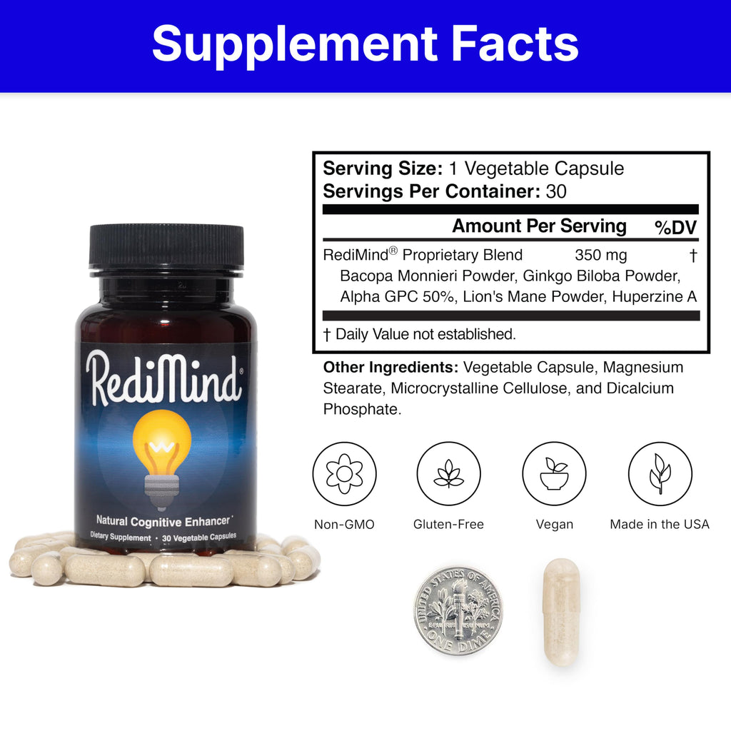 Cognitive Enhancement Capsules for Memory, Focus & Brain Support Vegan