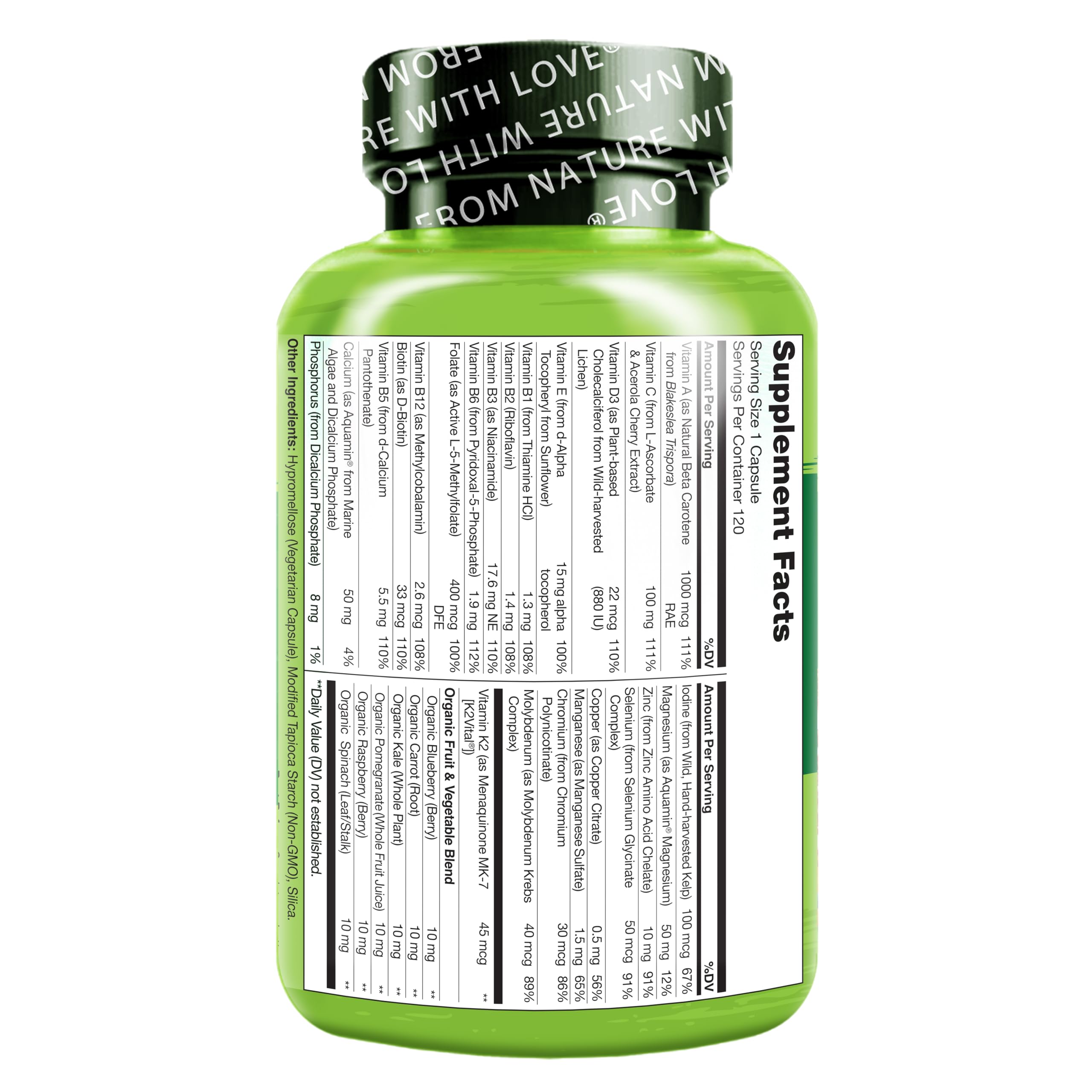 Men’s One Daily Multivitamin Whole Food Energy Support 120 Capsules