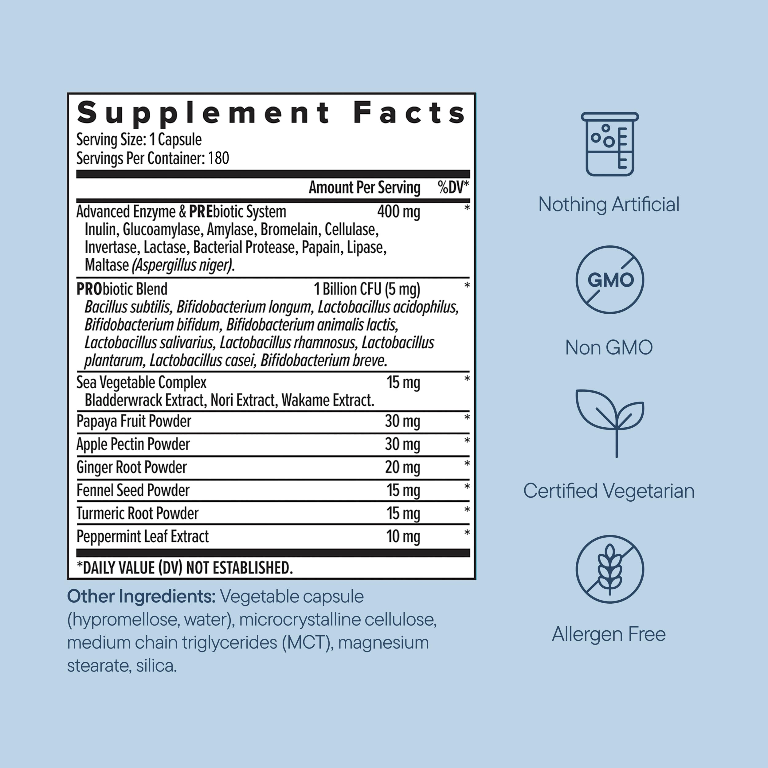 Digestive Enzymes with Probiotics – Gut & Bloating Relief, 180 Caps