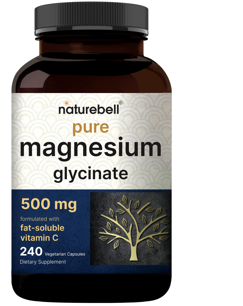 Magnesium Glycinate 500mg – High Absorption, 240 Capsules