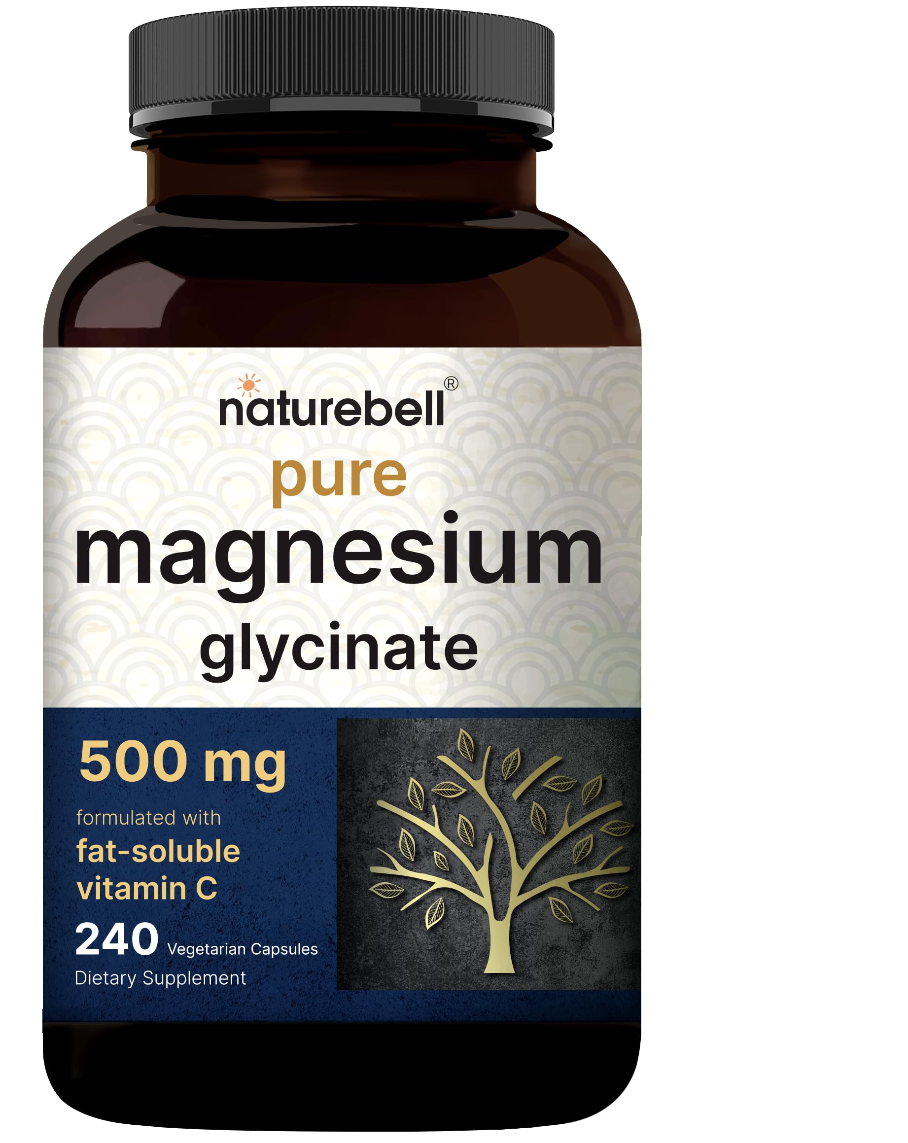 Magnesium Glycinate 500mg – High Absorption, 240 Capsules