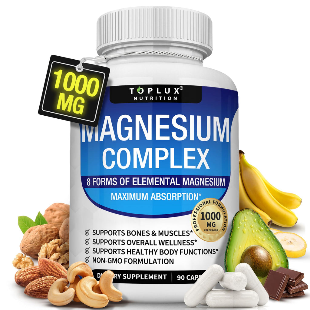 Magnesium Complex 1000mg – 8 Types for Sleep & Muscle Support, 90 Caps