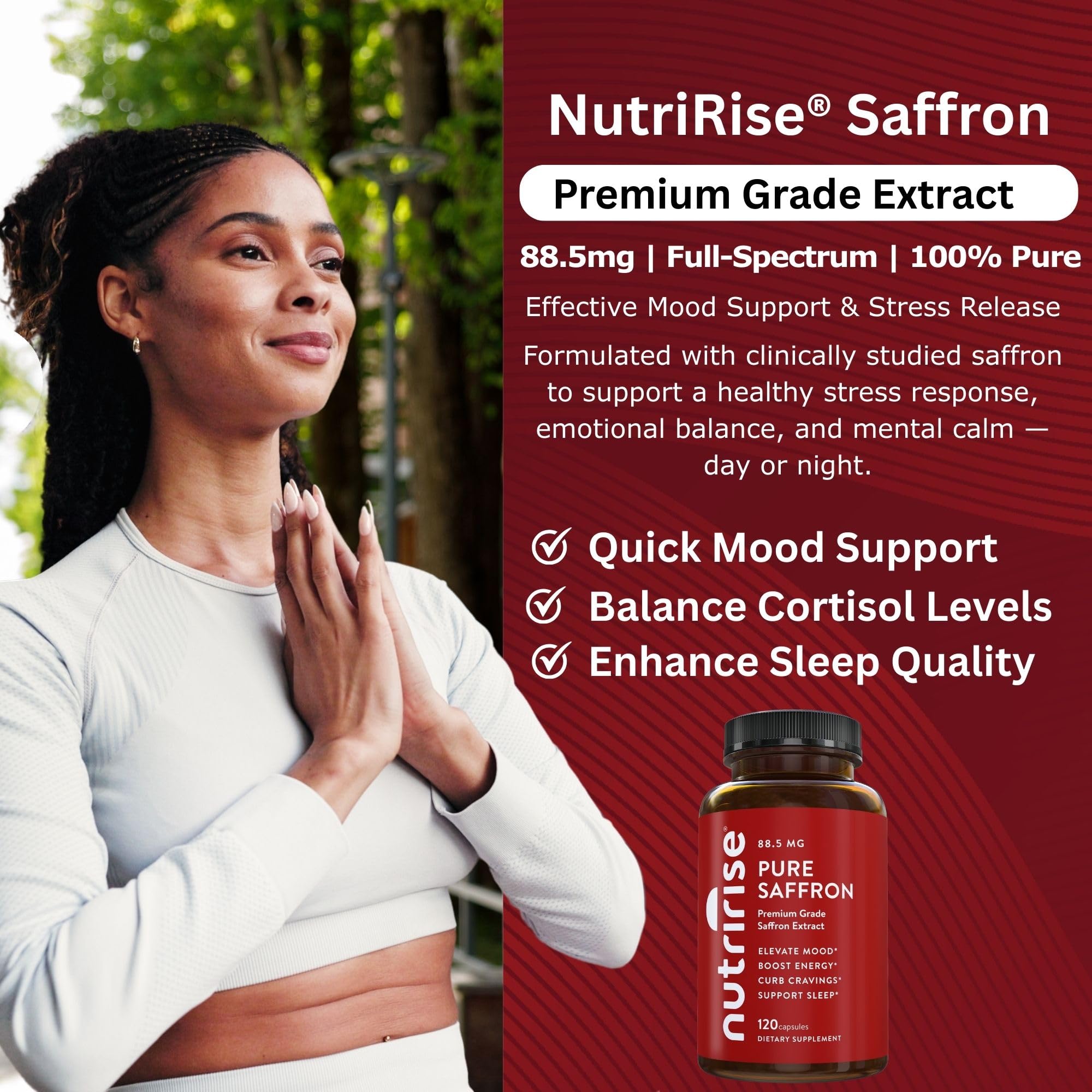 Saffron Extract 88.5mg – Mood, Stress & Sleep Support, 120 Caps
