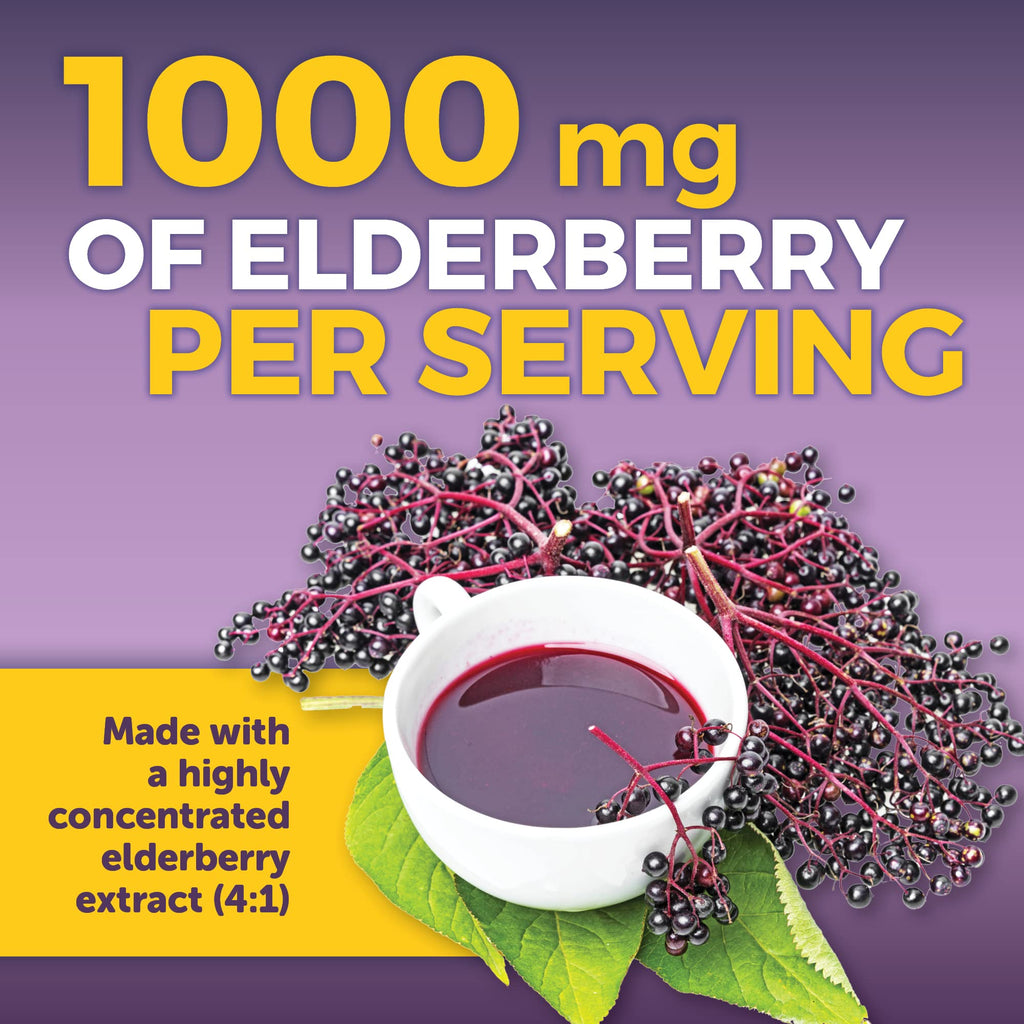 Elderberry Capsules with Vitamin C, Zinc & D3 for Immune Support