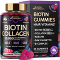 Biotin Gummies 10000mcg Collagen Hair Growth 60 Count