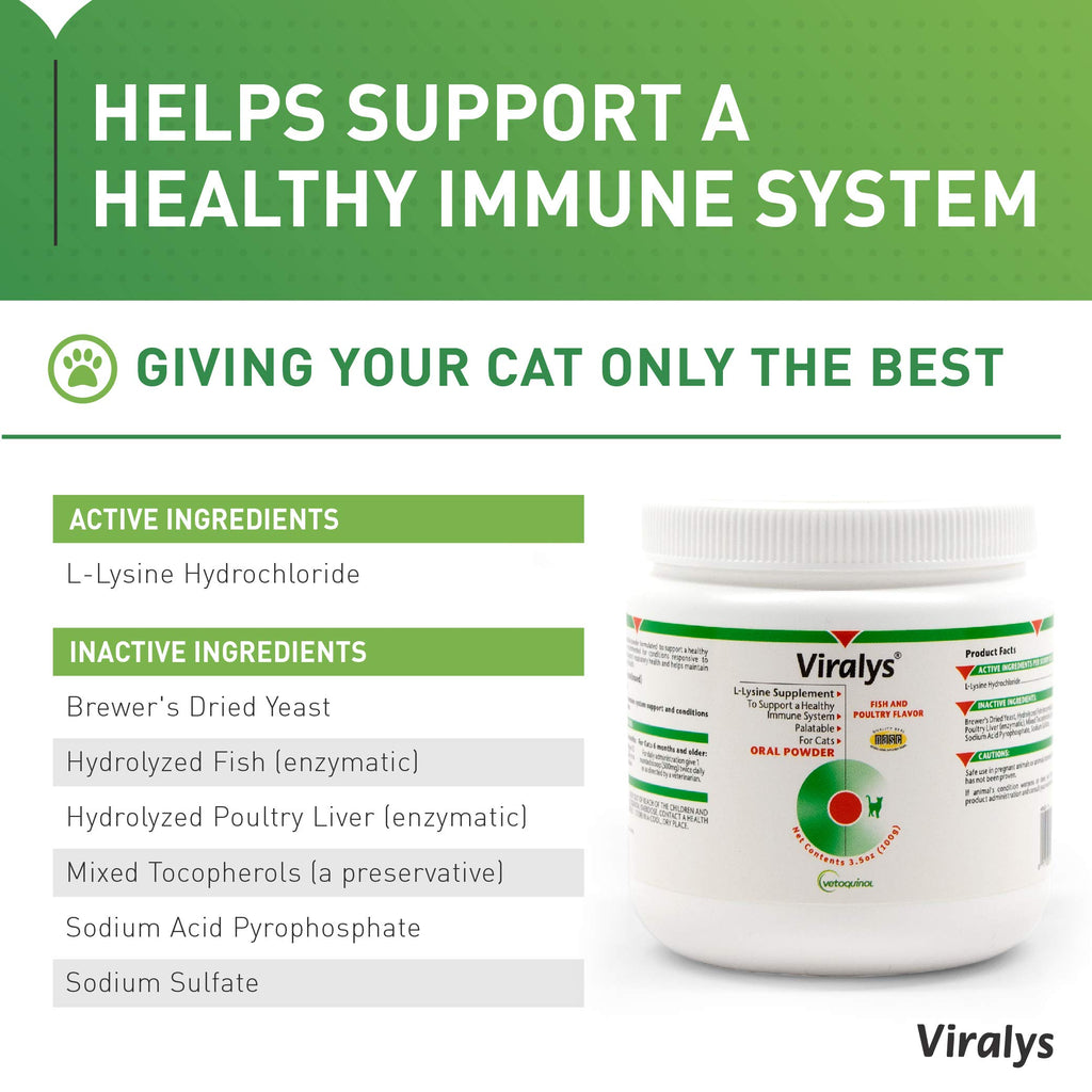 L-Lysine Daily Powder for Cats & Kittens – Fish Flavor 100g