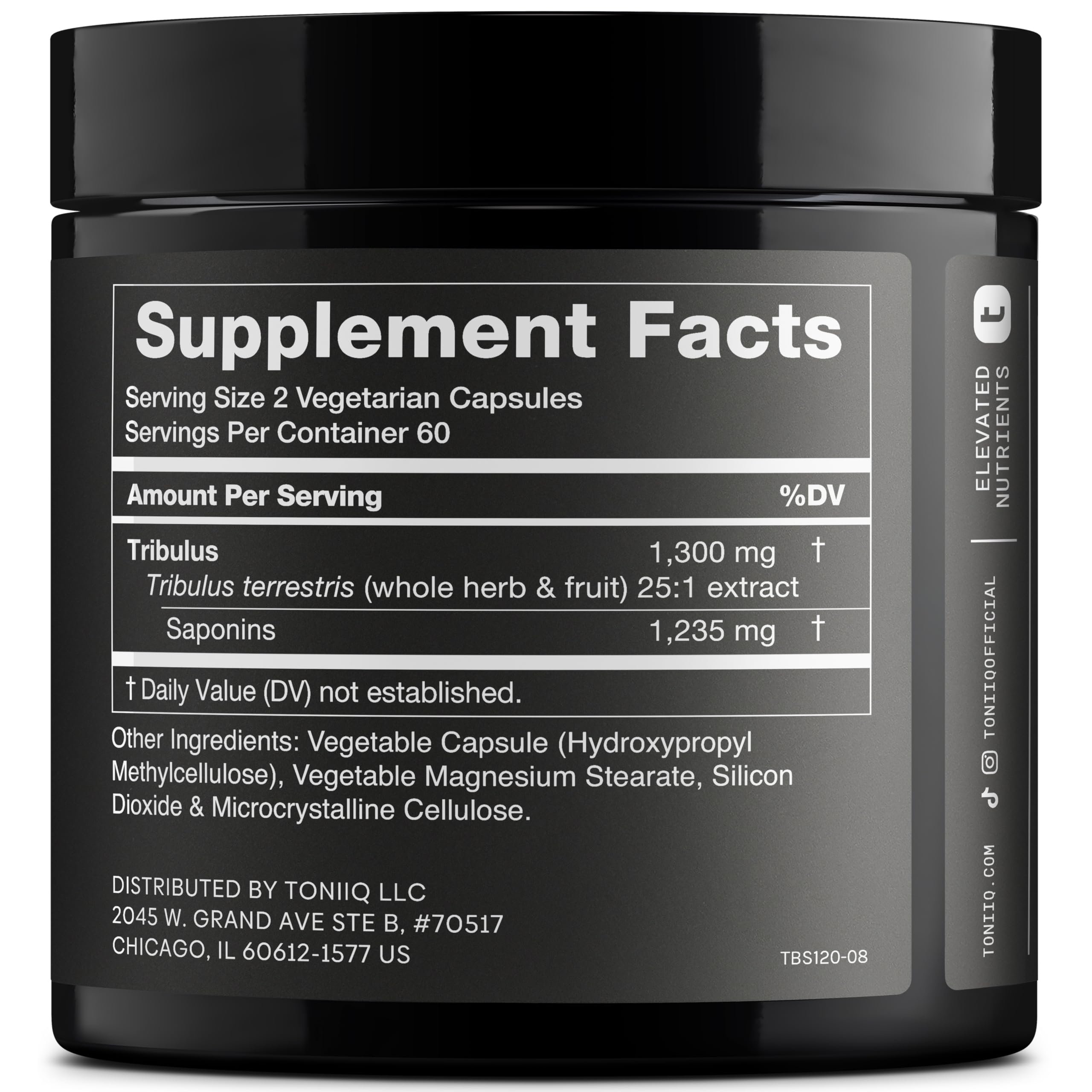 Tribulus Terrestris 1300 mg Capsules – Testosterone & Vitality, 120 Ct