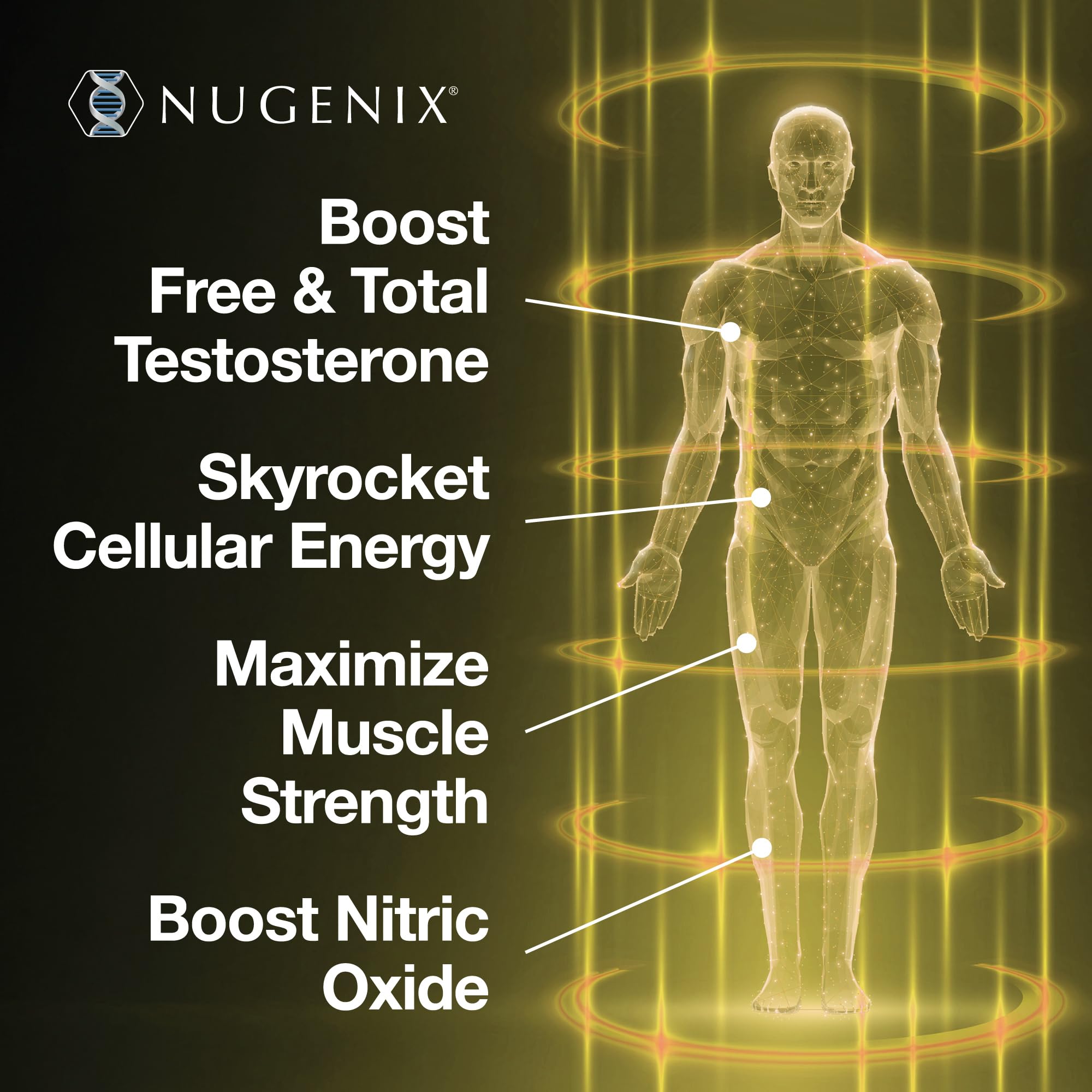 Testosterone & Nitric Oxide Booster for Men – Energy & Performance, 90 Ct