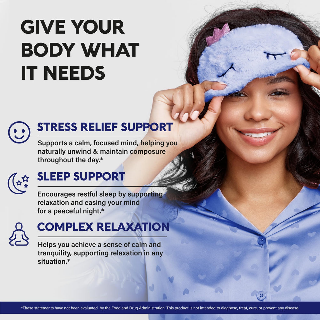 L-Theanine 400mg – Stress Relief & Sleep Support, 120 Capsules