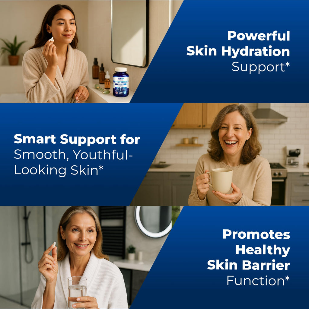 Phytoceramides 700mg Skin Hydration Repair 200 Capsules