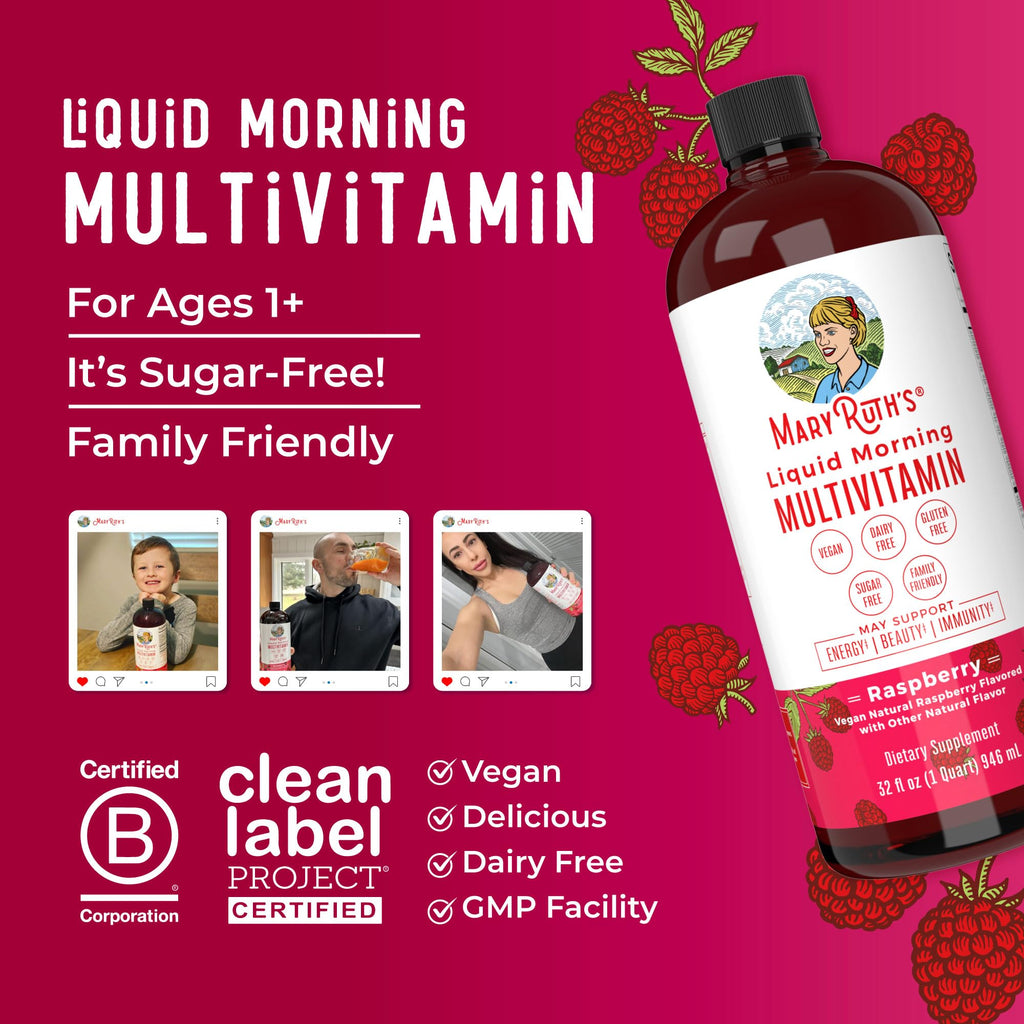 Liquid Daily Multivitamin | Women Men & Kids | Vegan Non-GMO | 32 Servings