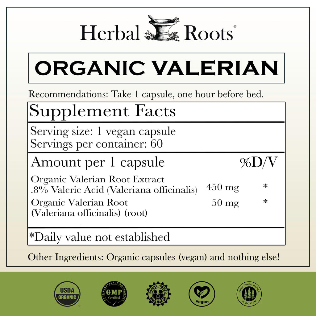 Valerian Root 900mg Capsules for Sleep Support & Stress Relief Vegan