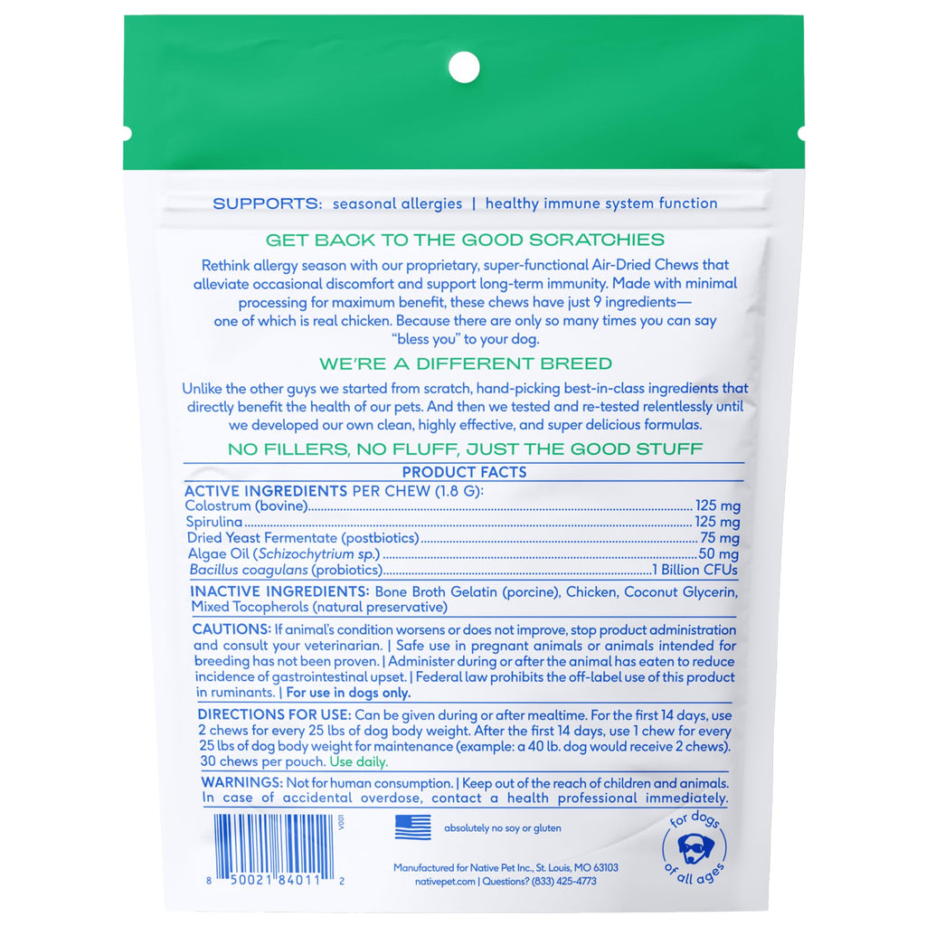 Dog Allergy Chews for Small Breeds | 30-Day Supply