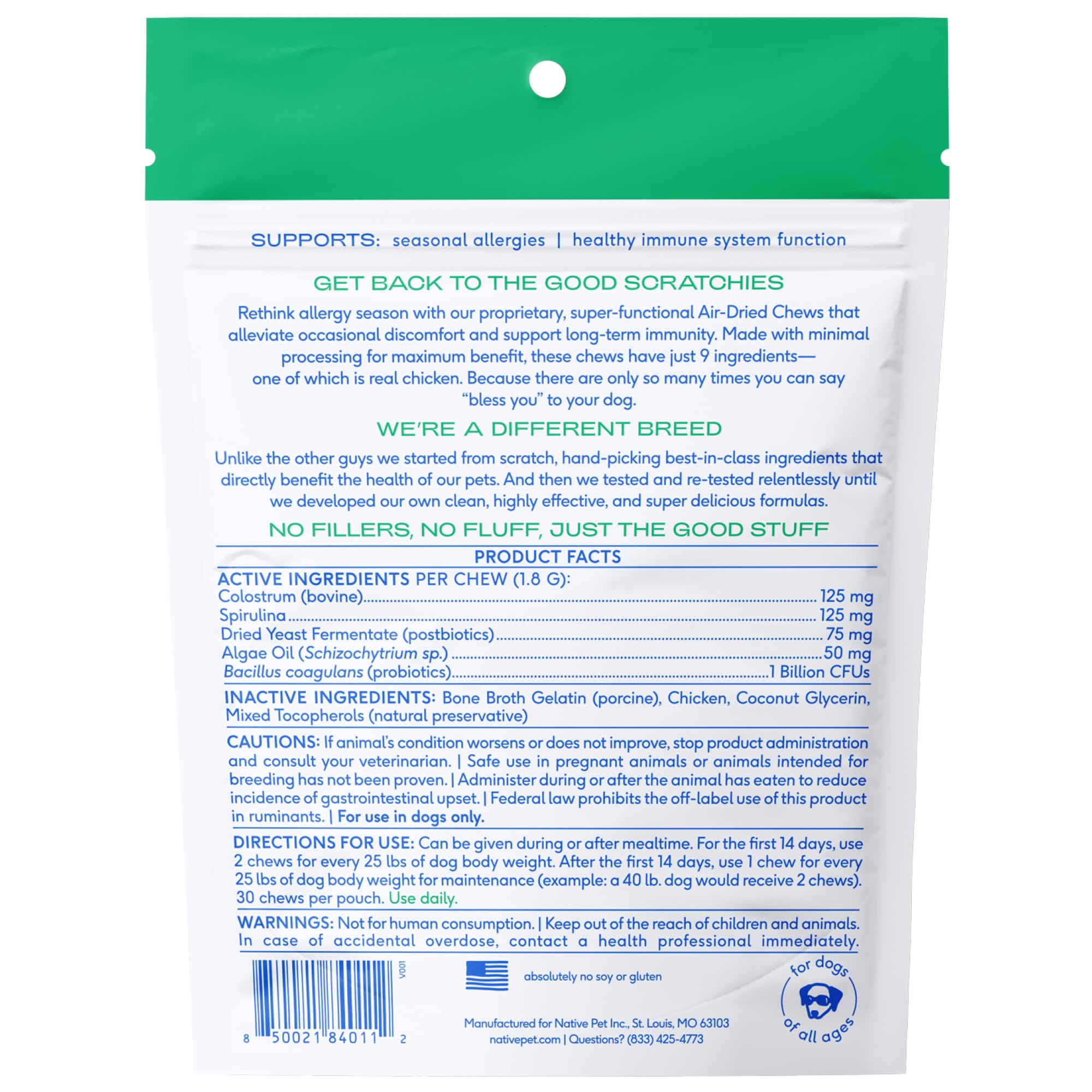 Dog Allergy Chews for Small Breeds | 30-Day Supply