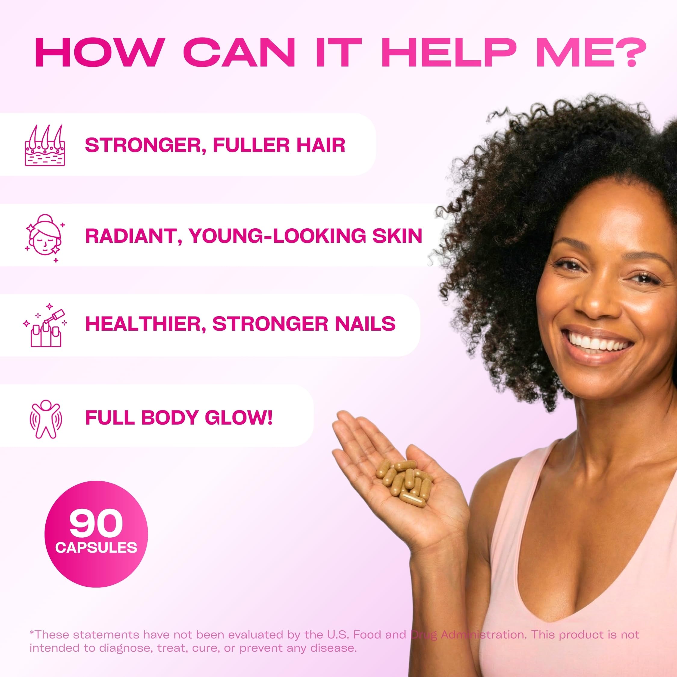 Hair Skin Nails Vitamins Biotin 10000mcg Iron 90 Capsules