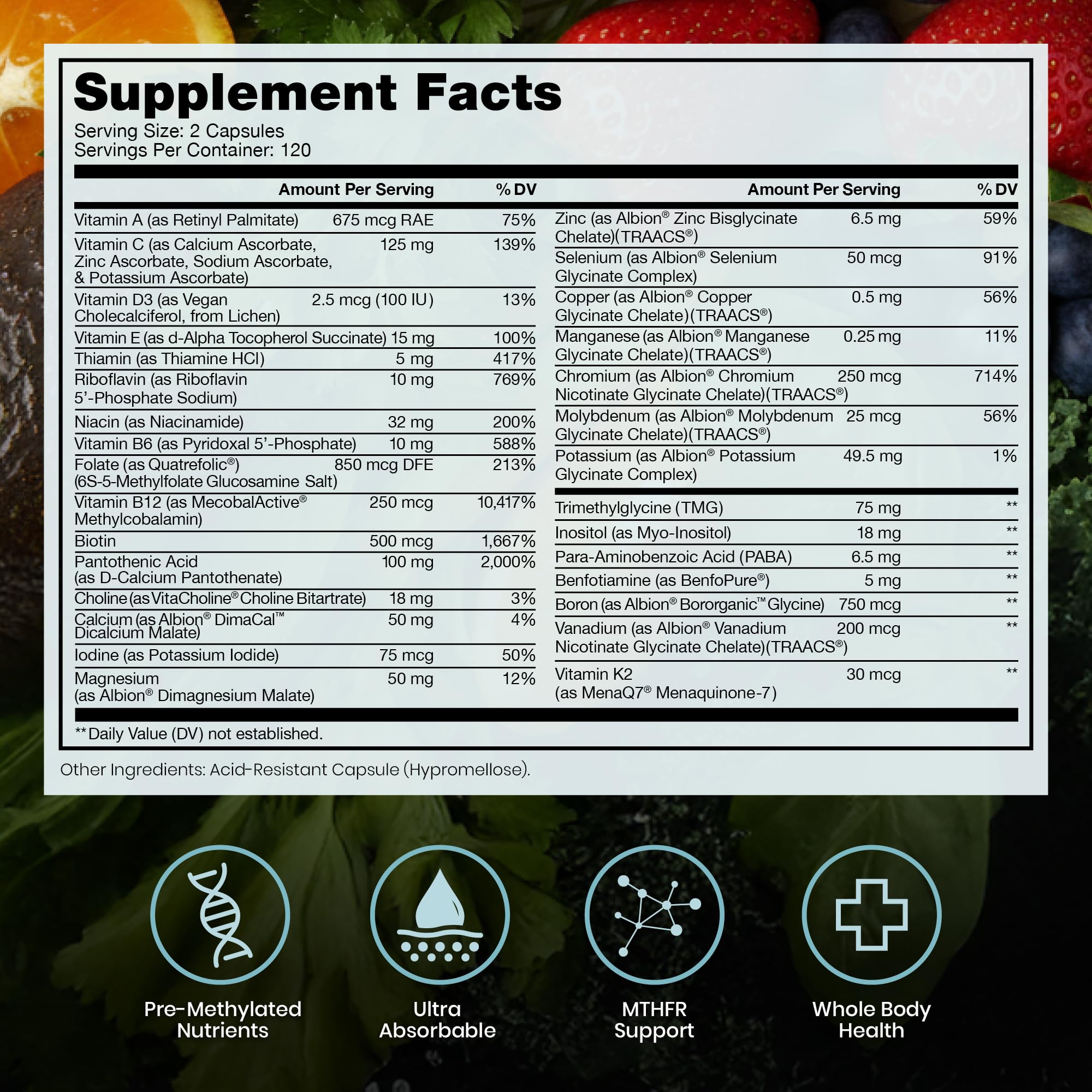 Methylated Multivitamin | Men & Women | Methyl B12 & Methylfolate