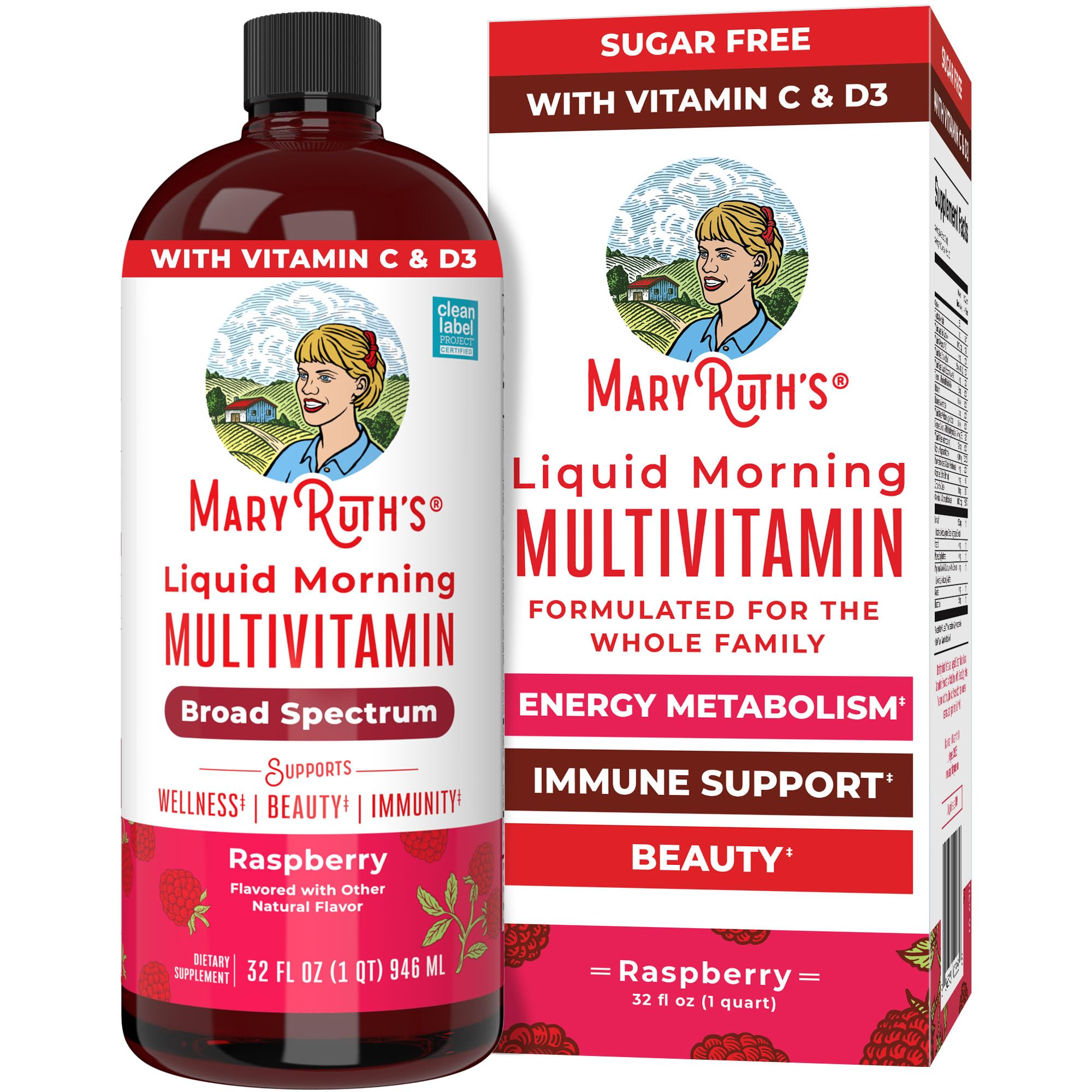 Liquid Daily Multivitamin | Women Men & Kids | Vegan Non-GMO | 32 Servings