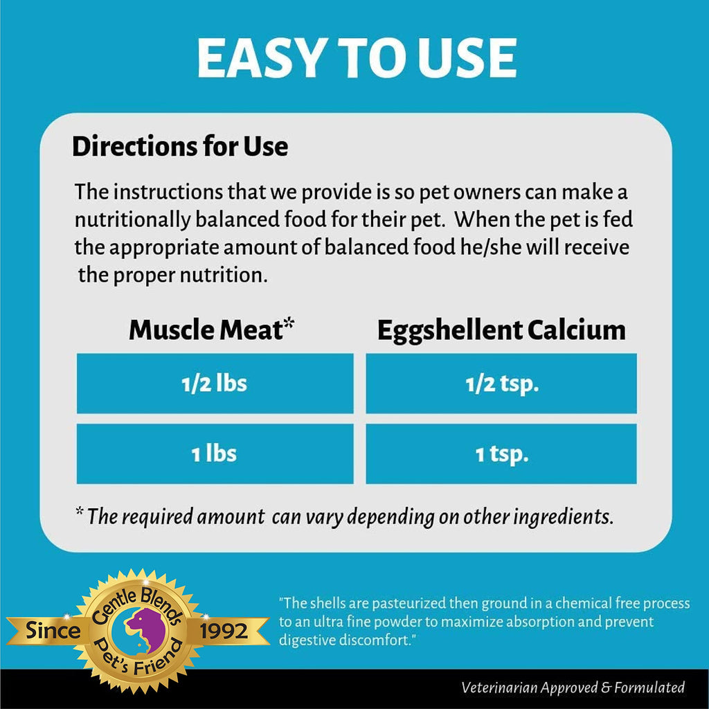 Eggshell Calcium Powder for Dogs & Cats – Hip & Joint Support 6oz