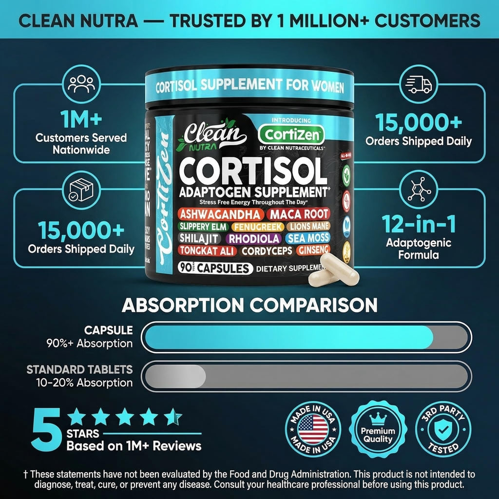 Cortisol Support Supplement for Women – Stress & Hormone Balance