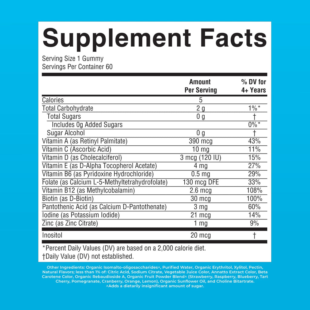 Kids Sugar Free Multivitamin Gummies Daily Support 60 Count
