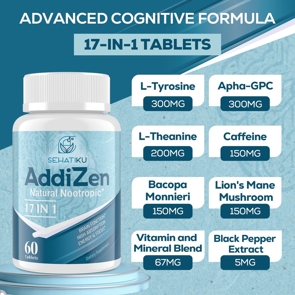 Brain Supplement for Memory, Focus & Cognitive Energy Support Tablets