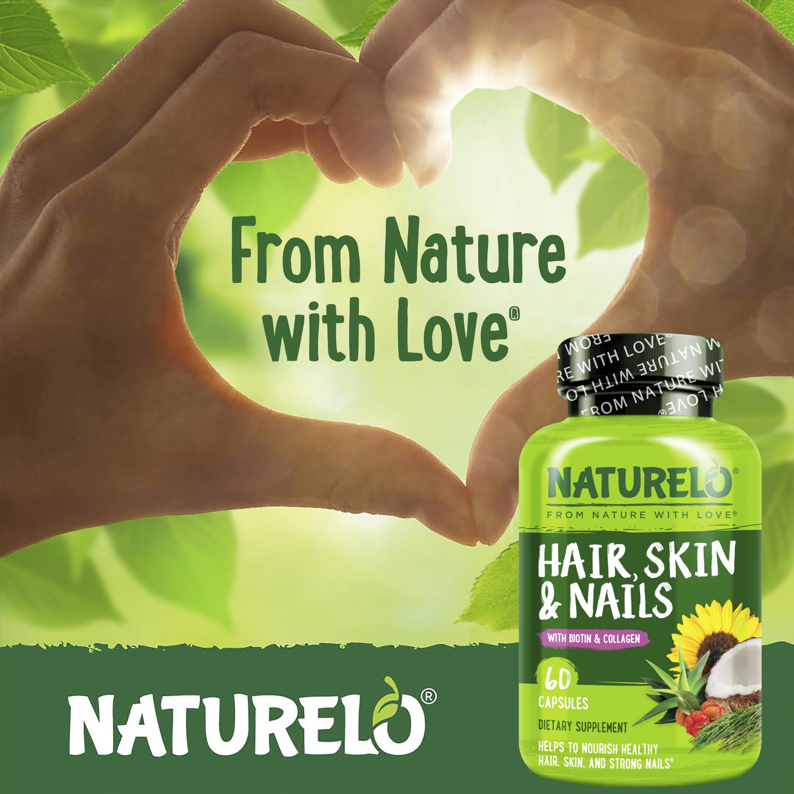 Hair Skin Nails Vitamins Biotin 5000mcg Collagen 60 Capsules