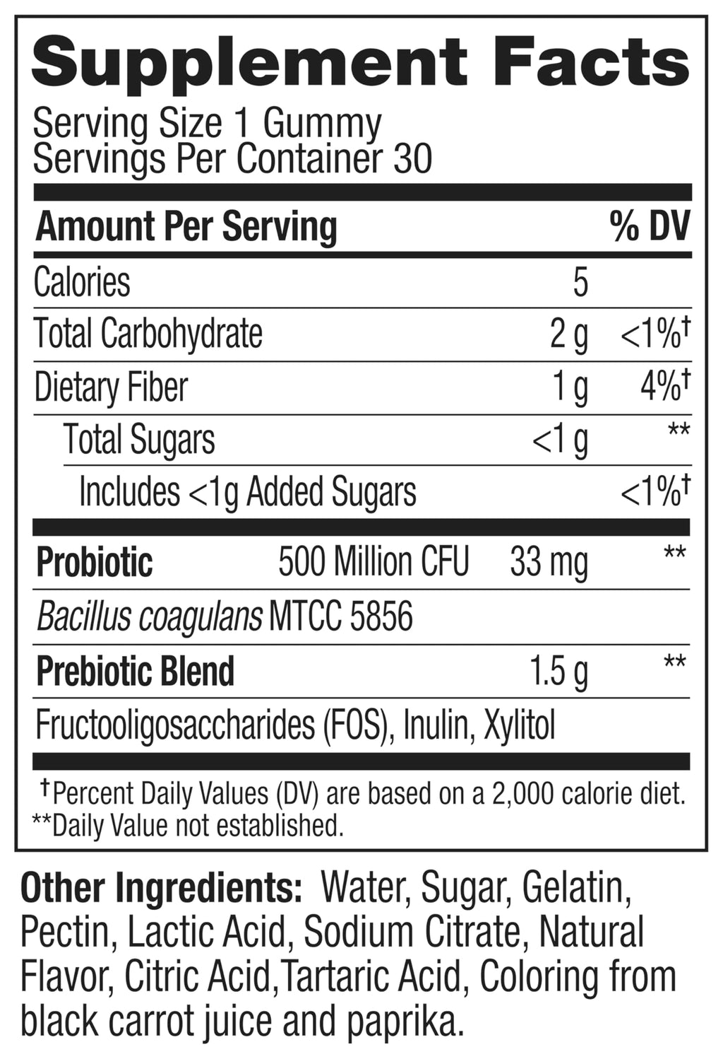 Probiotic + Prebiotic Gummies – Gut & Digestive Support, 30 Count