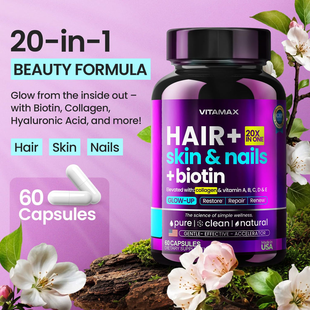 Biotin Collagen Keratin Hair Growth Support 60 Count