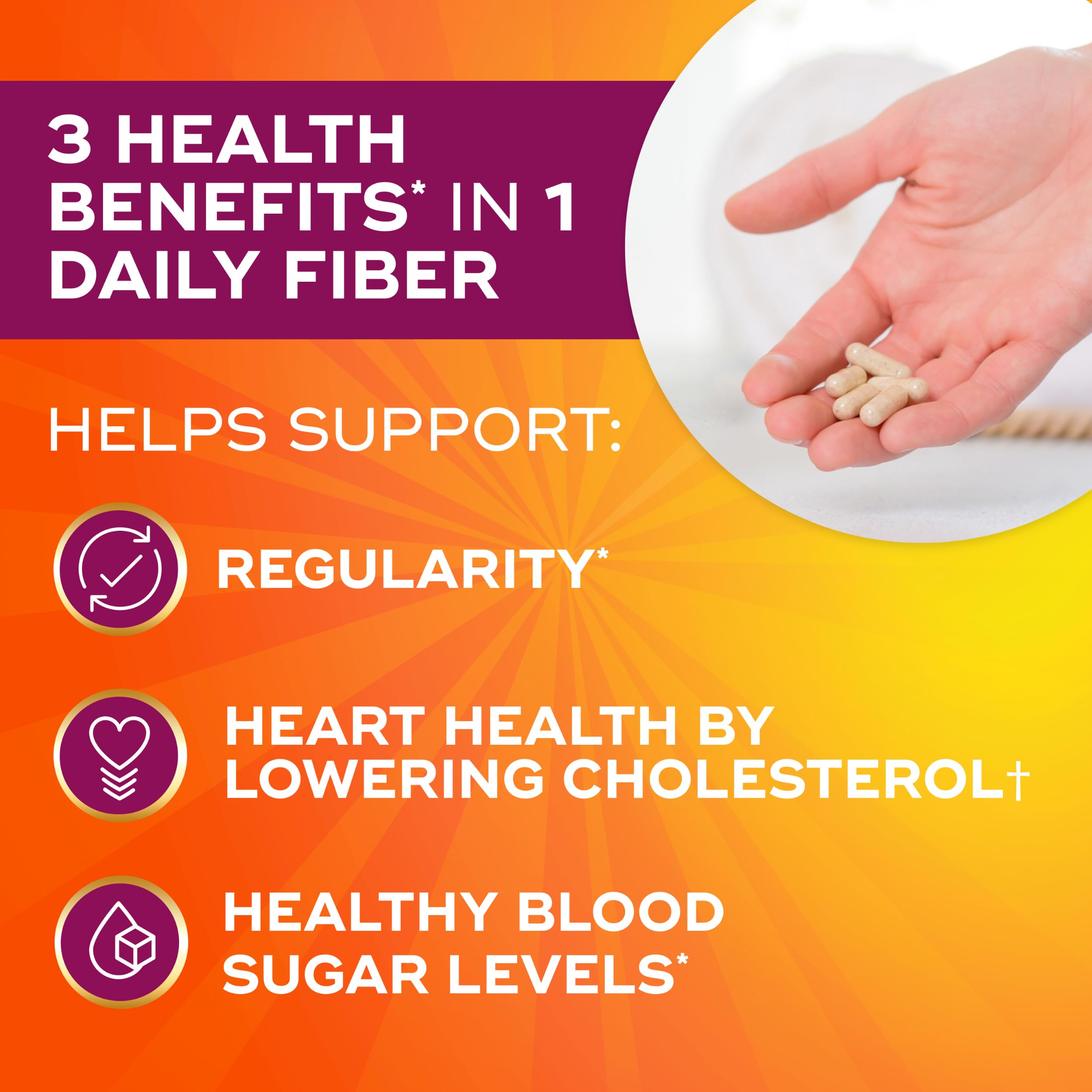 Psyllium Husk Fiber Capsules – Digestive Support, 300 Count