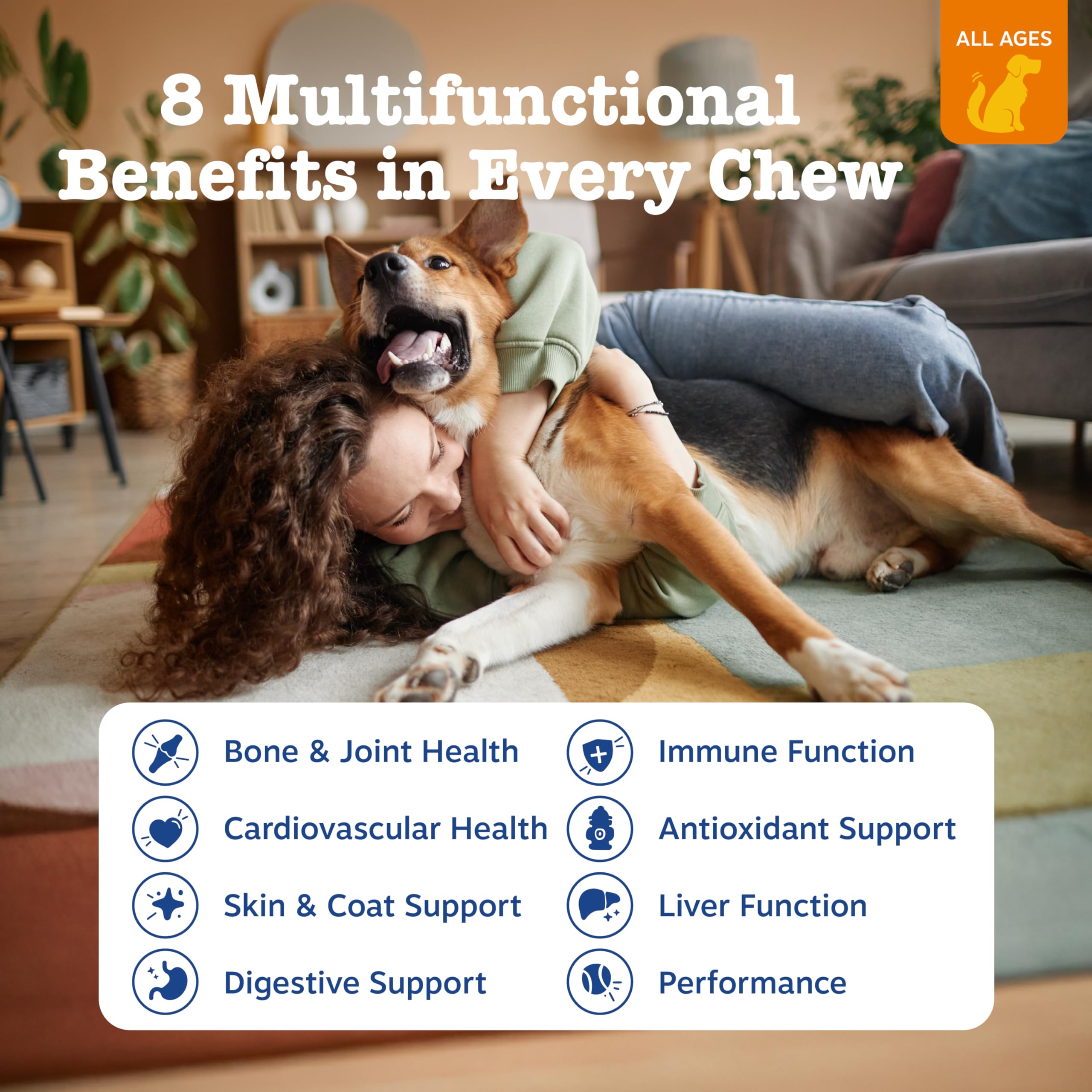 Dog Multivitamin Chews – Hip, Joint, Skin & Coat Support 90ct