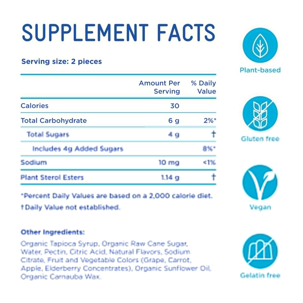 Cholesterol Support Gummies with Plant Sterols for Heart Health 120 Ct