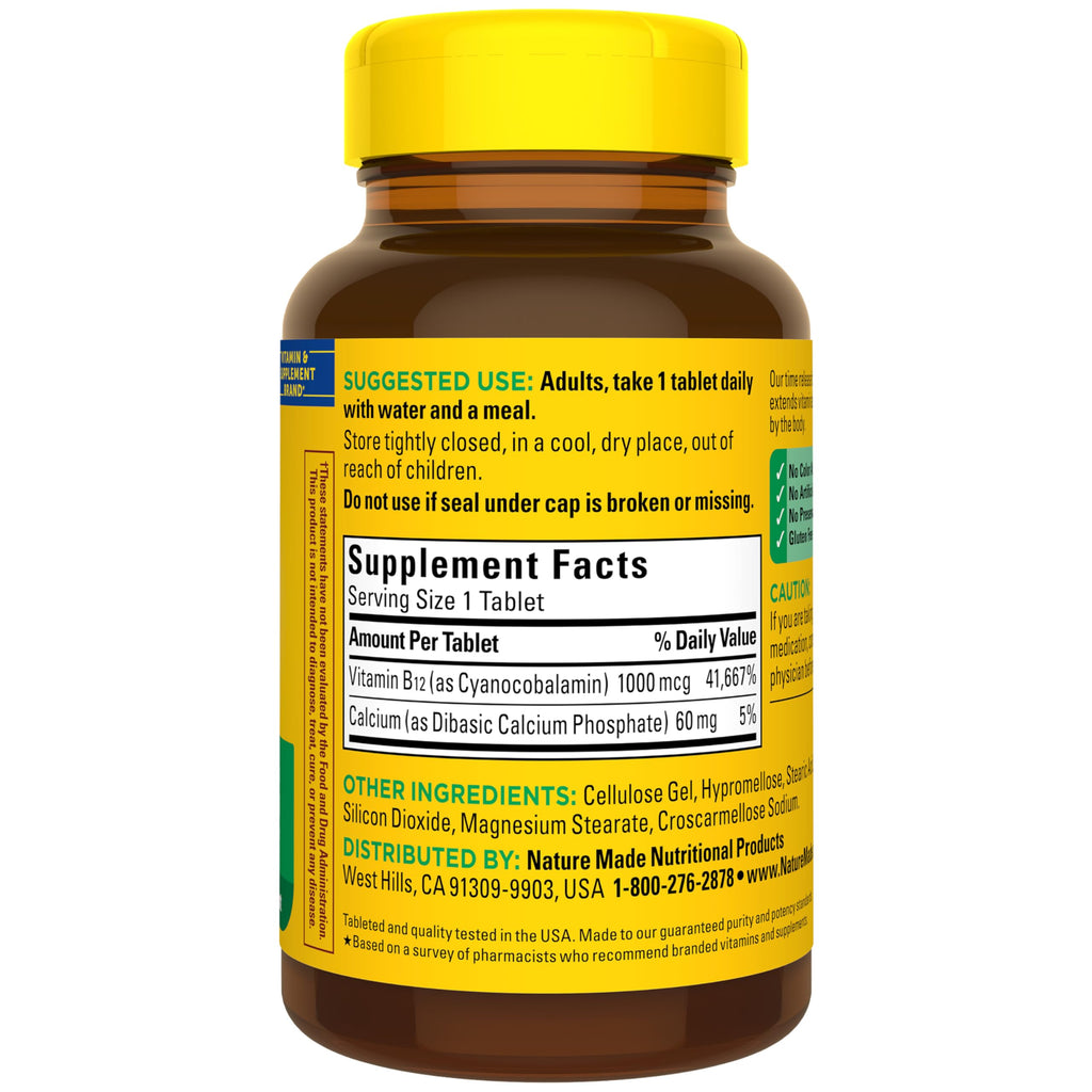 Vitamin B12 1000 mcg Tablets – Energy Metabolism Support, 160 Ct