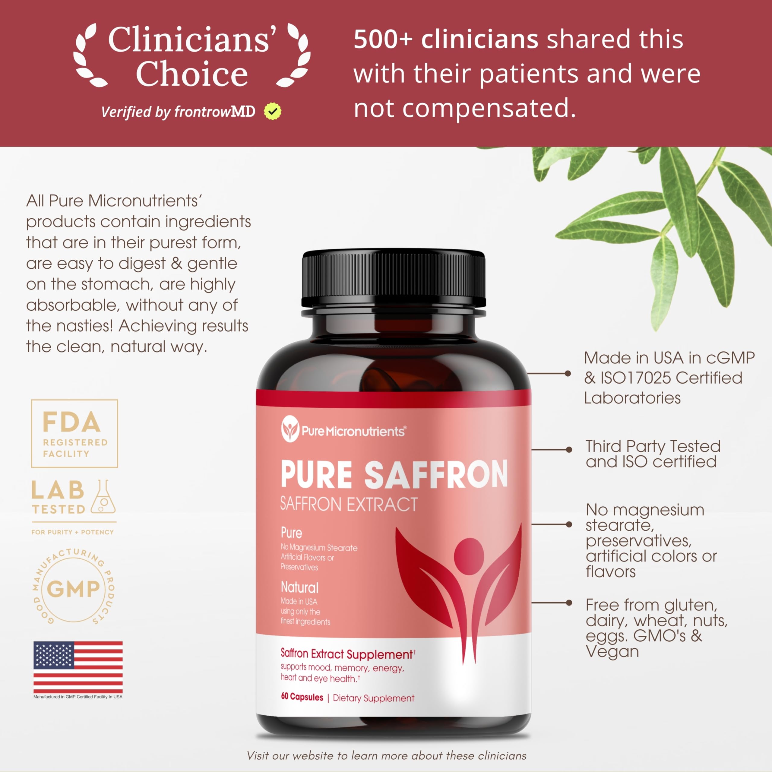 Saffron Extract Capsules – Mood, Energy & Eye Support