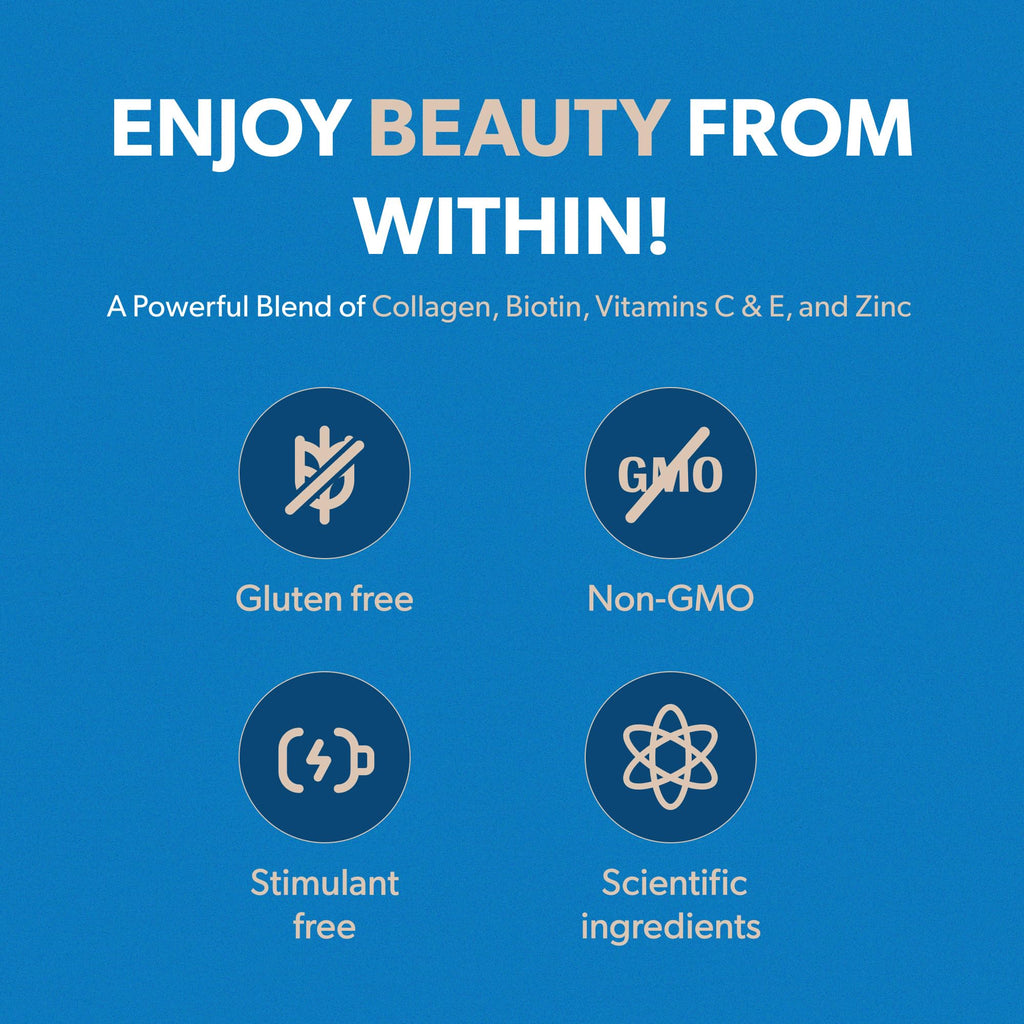 Hair Skin Nails Gummies Biotin Collagen Zinc 60 Count