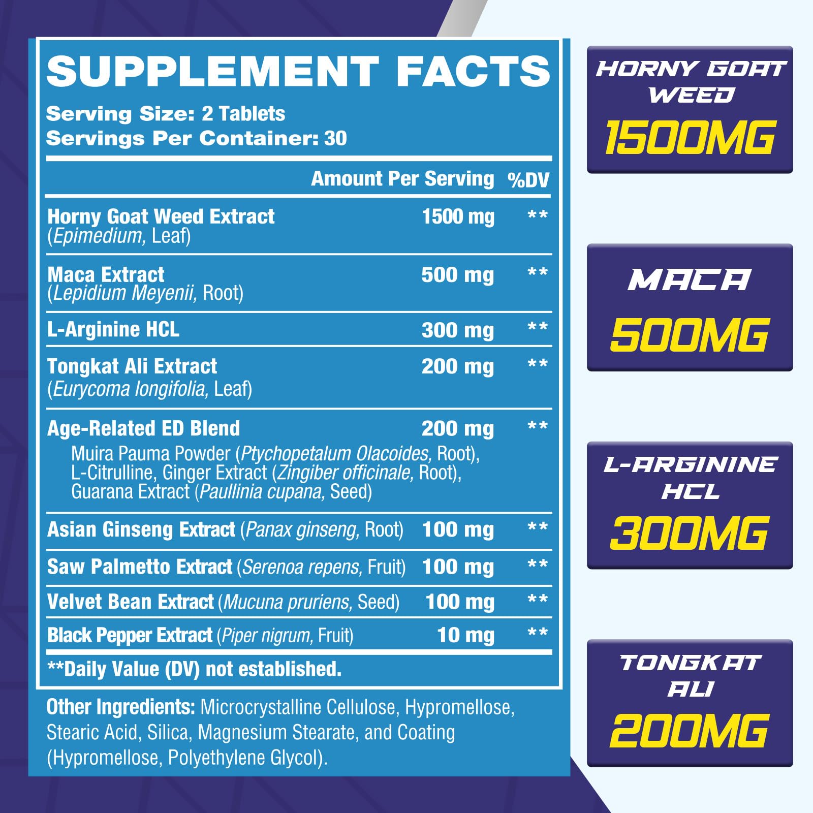 Horny Goat Weed Complex Capsules for Libido, Stamina & Energy Support 60 Ct