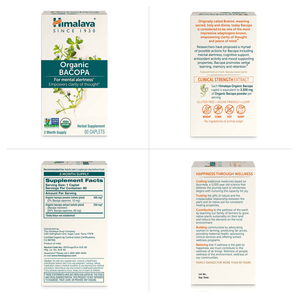 Bacopa Monnieri Capsules 750mg for Memory, Calm & Cognitive Support