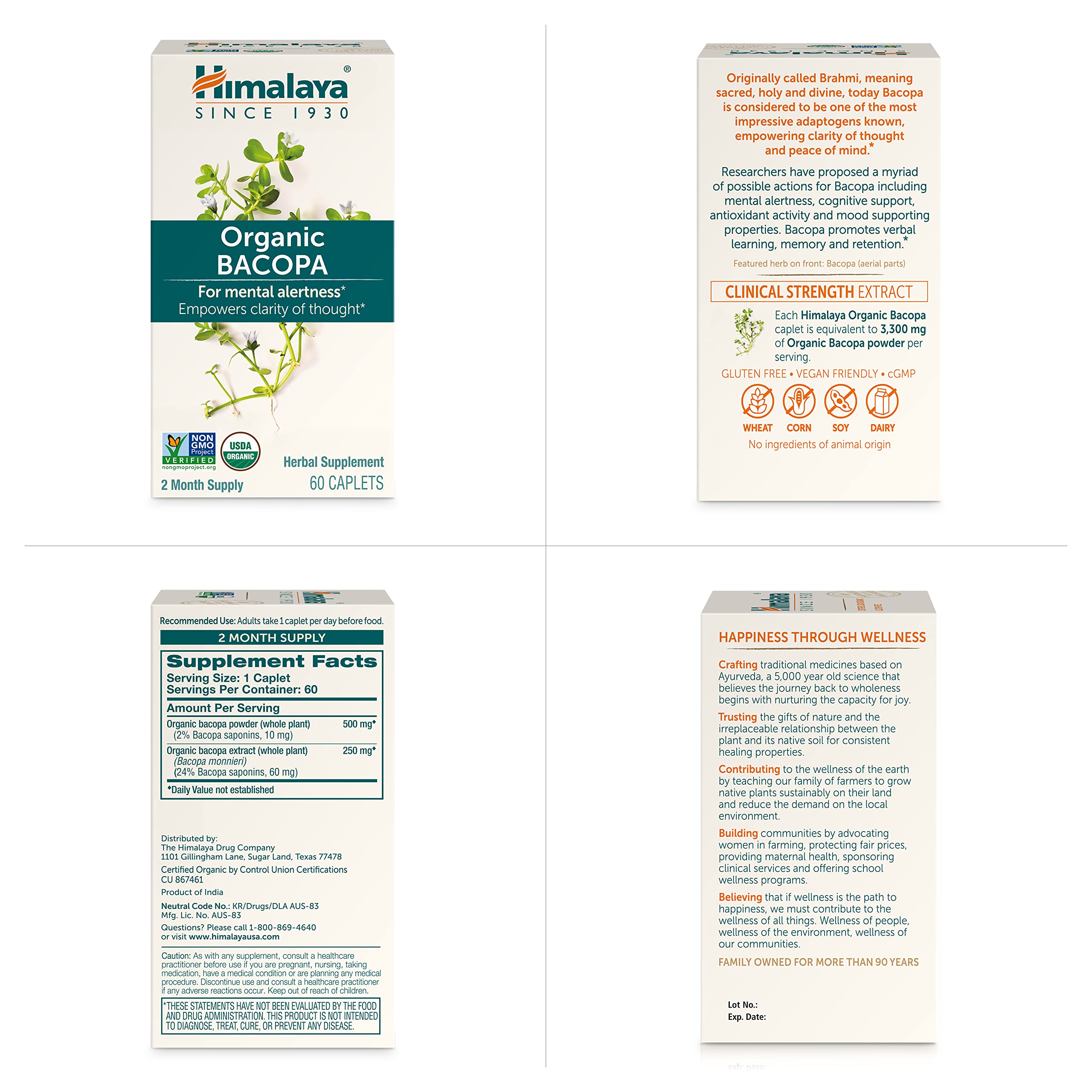 Bacopa Monnieri Capsules 750mg for Memory, Calm & Cognitive Support