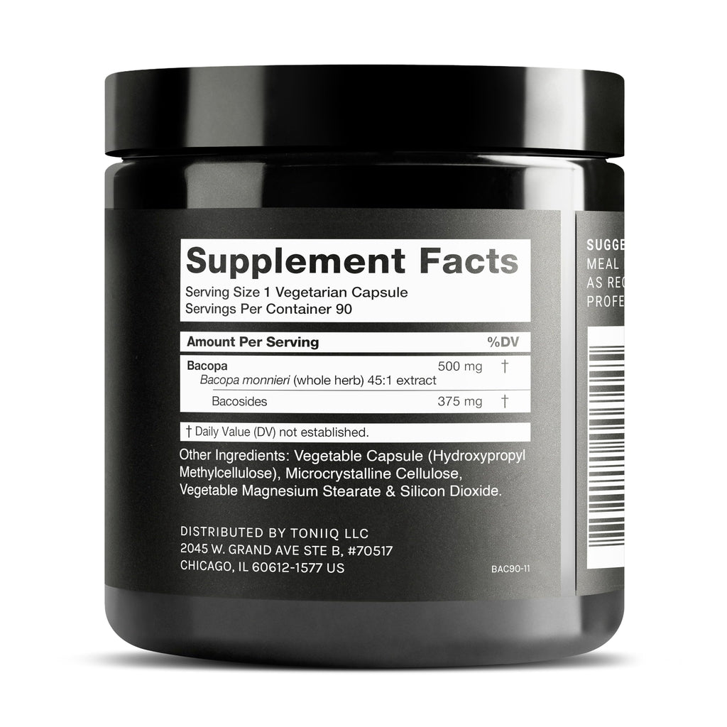 Bacopa Extract 45:1 Capsules for Memory, Focus & Cognitive Support