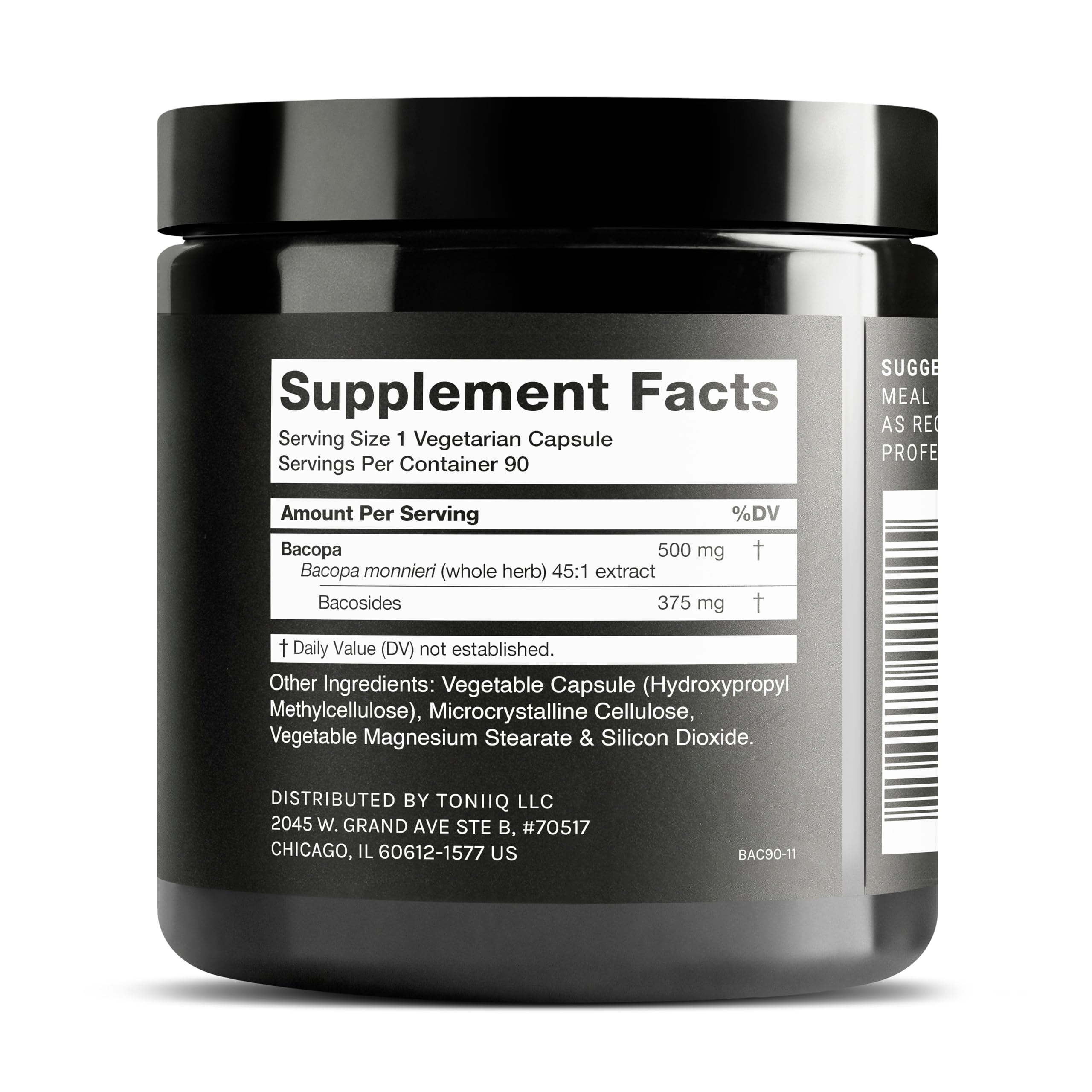 Bacopa Extract 45:1 Capsules for Memory, Focus & Cognitive Support
