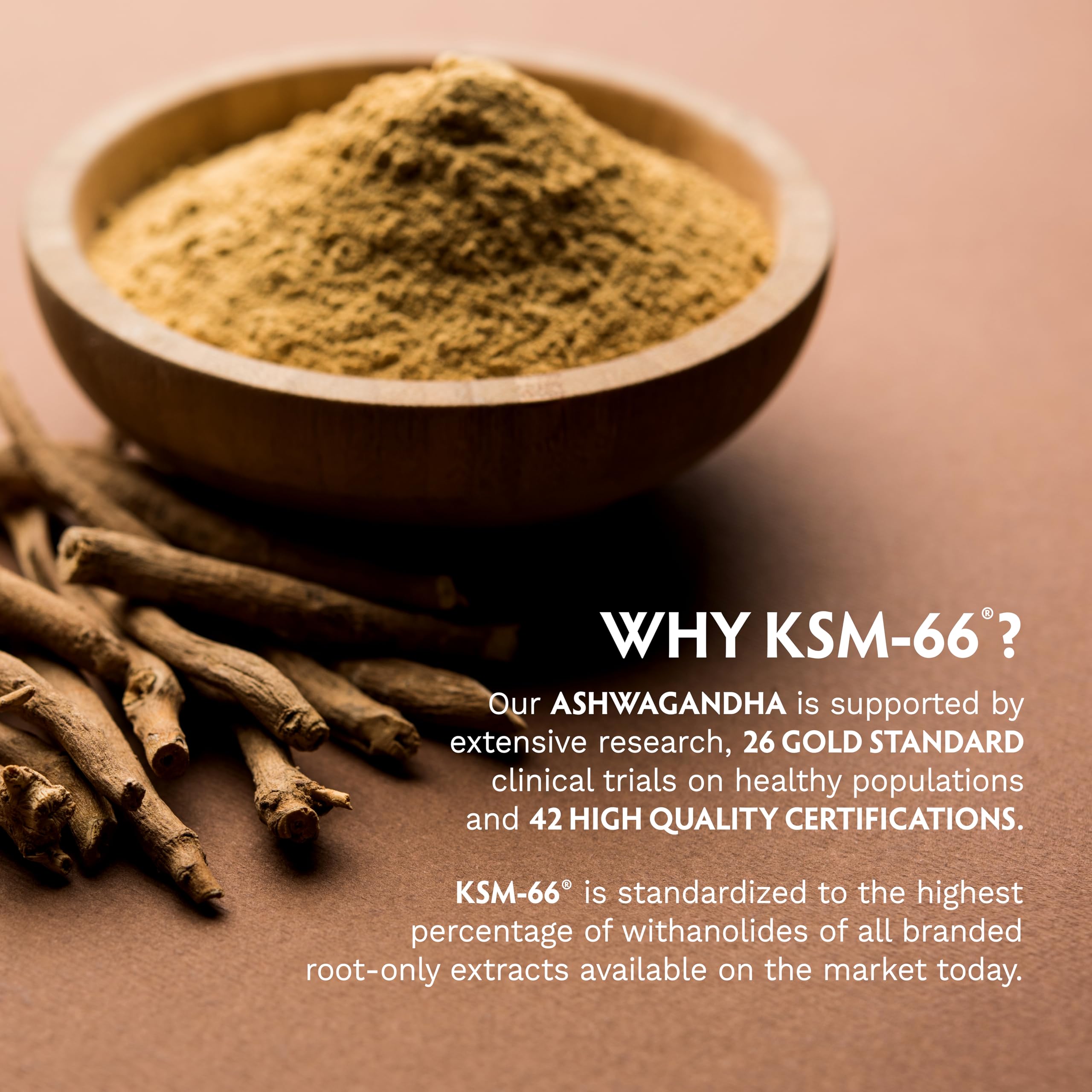 Ashwagandha KSM-66 600mg Capsules for Stress, Energy, Mood & Focus Support