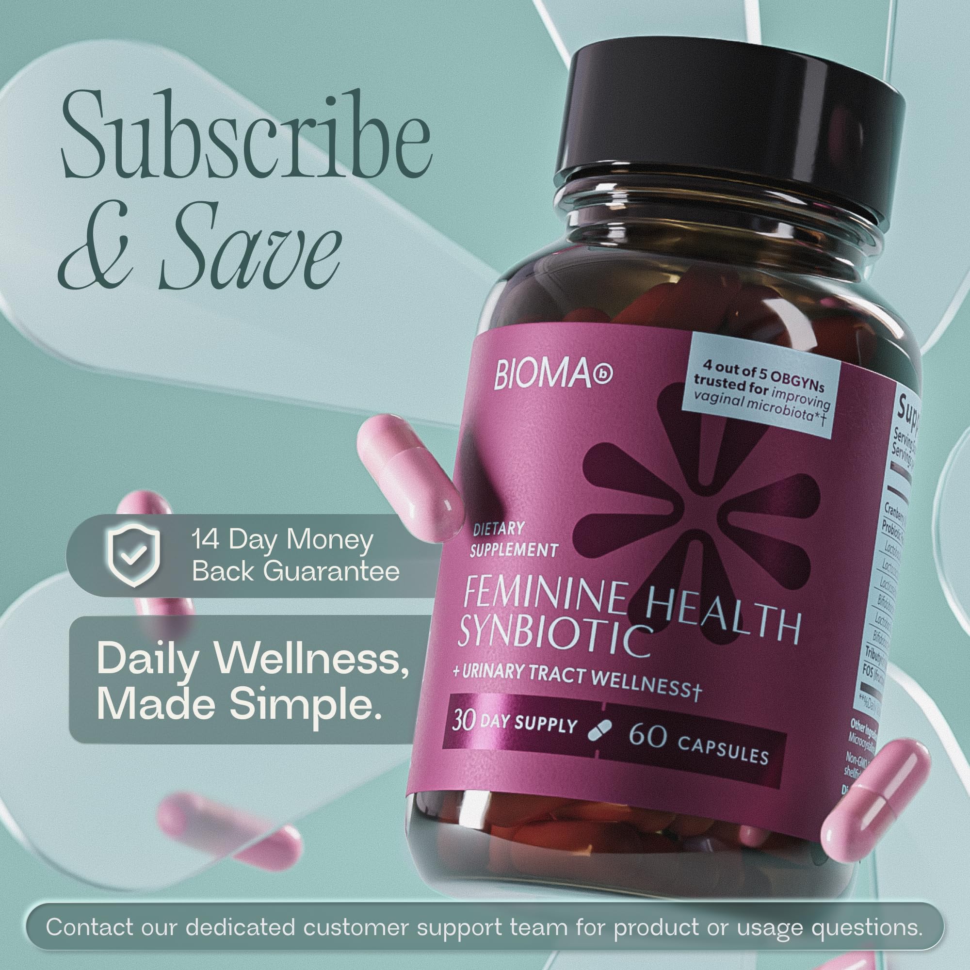 Women’s Synbiotic Probiotic – Vaginal & Urinary Support, 60 Caps