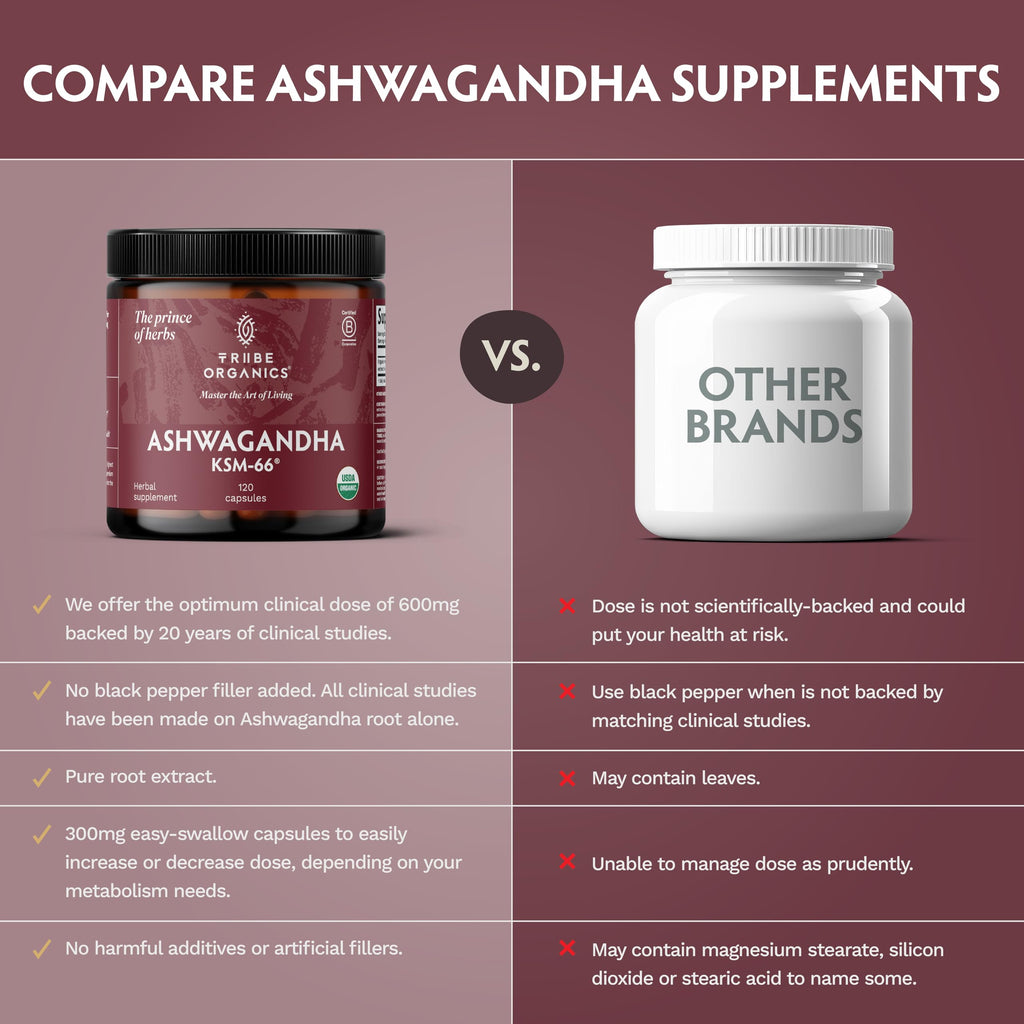 Ashwagandha KSM-66 600mg Capsules for Stress, Energy, Mood & Focus Support