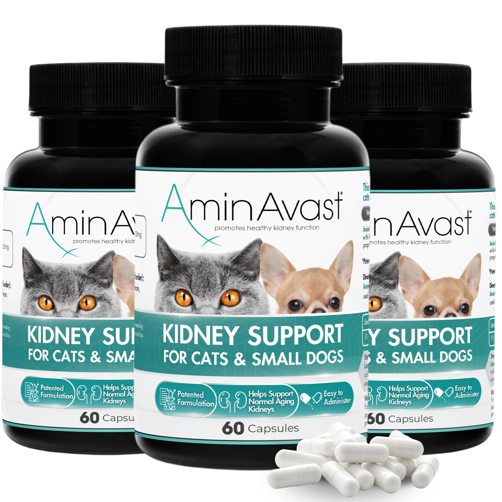 Kidney Support Sprinkle Capsules for Cats & Small Dogs – 60ct 3pk