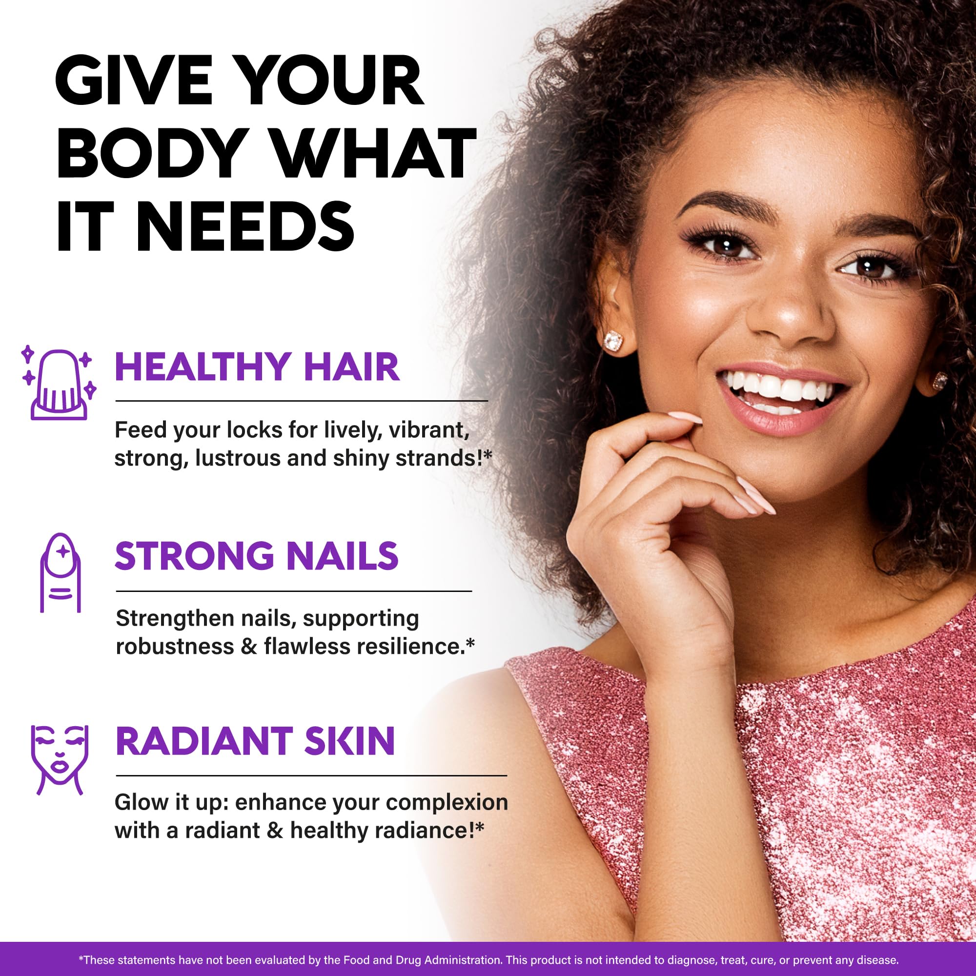 Biotin Gummies 10000mcg Collagen Hair Growth 60 Count