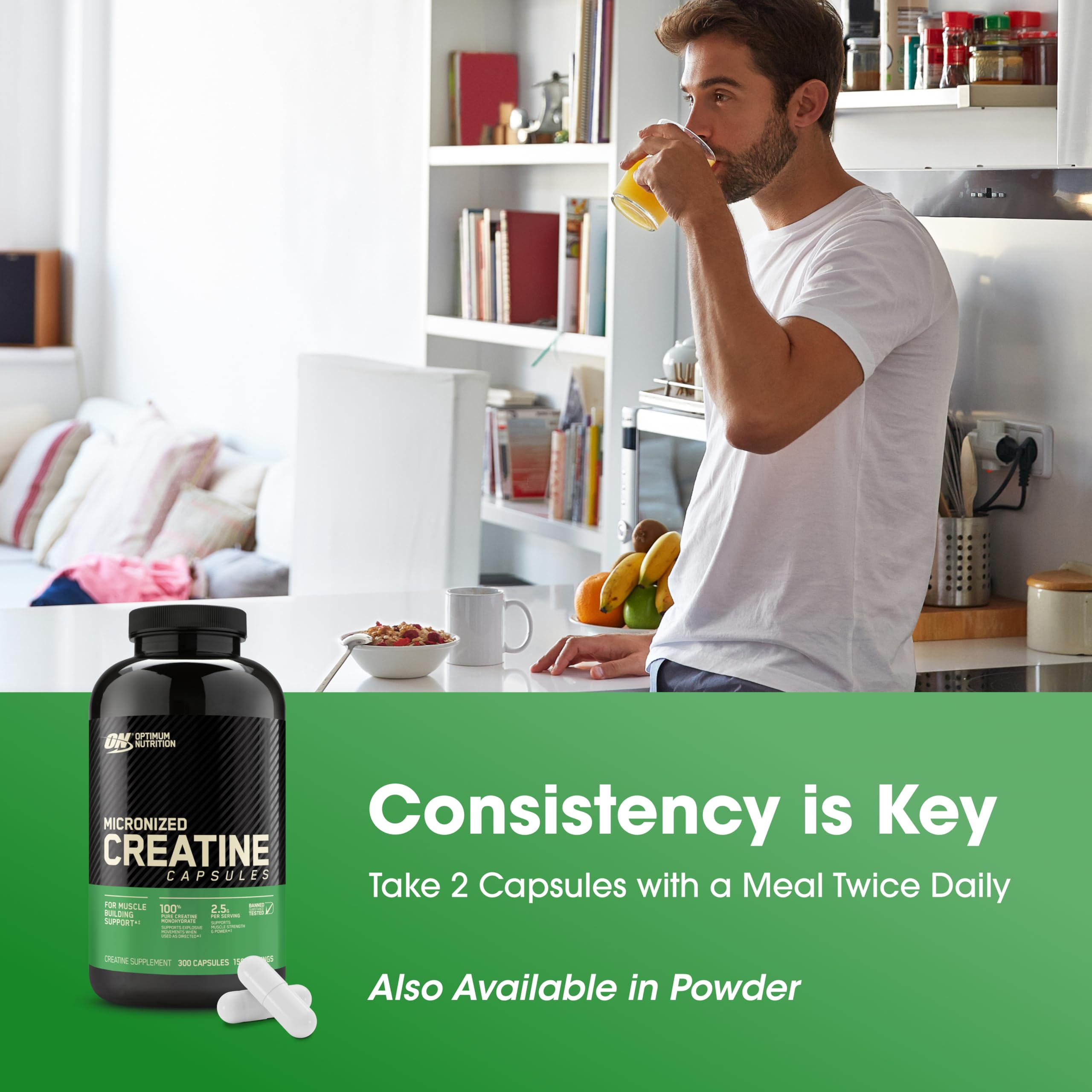 Micronized Creatine Monohydrate Capsules 2500mg 300 Count