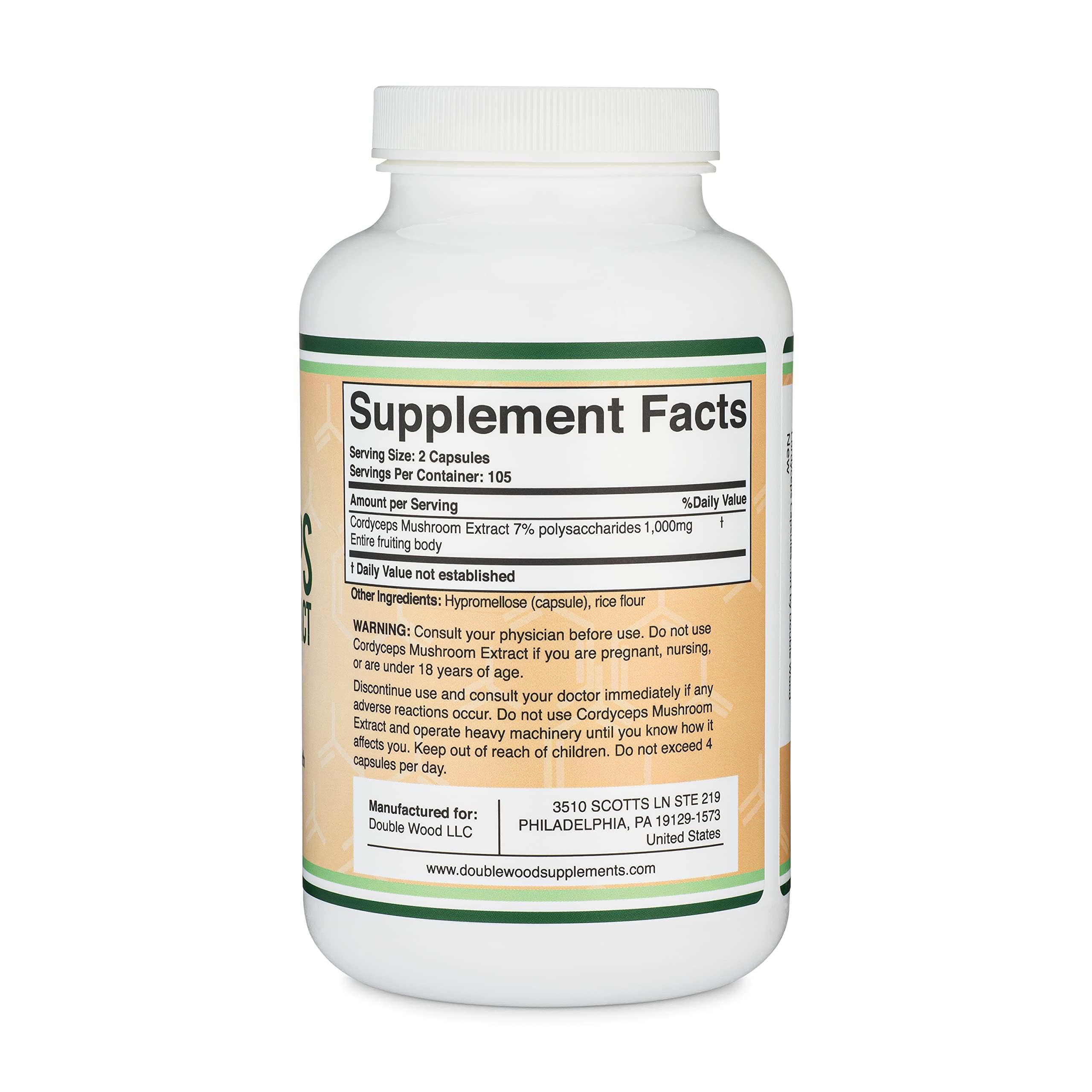 Cordyceps Mushroom Capsules 1000mg – Energy & Immune Support, 210 Ct