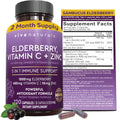 Elderberry Capsules with Vitamin C, Zinc & D3 for Immune Support