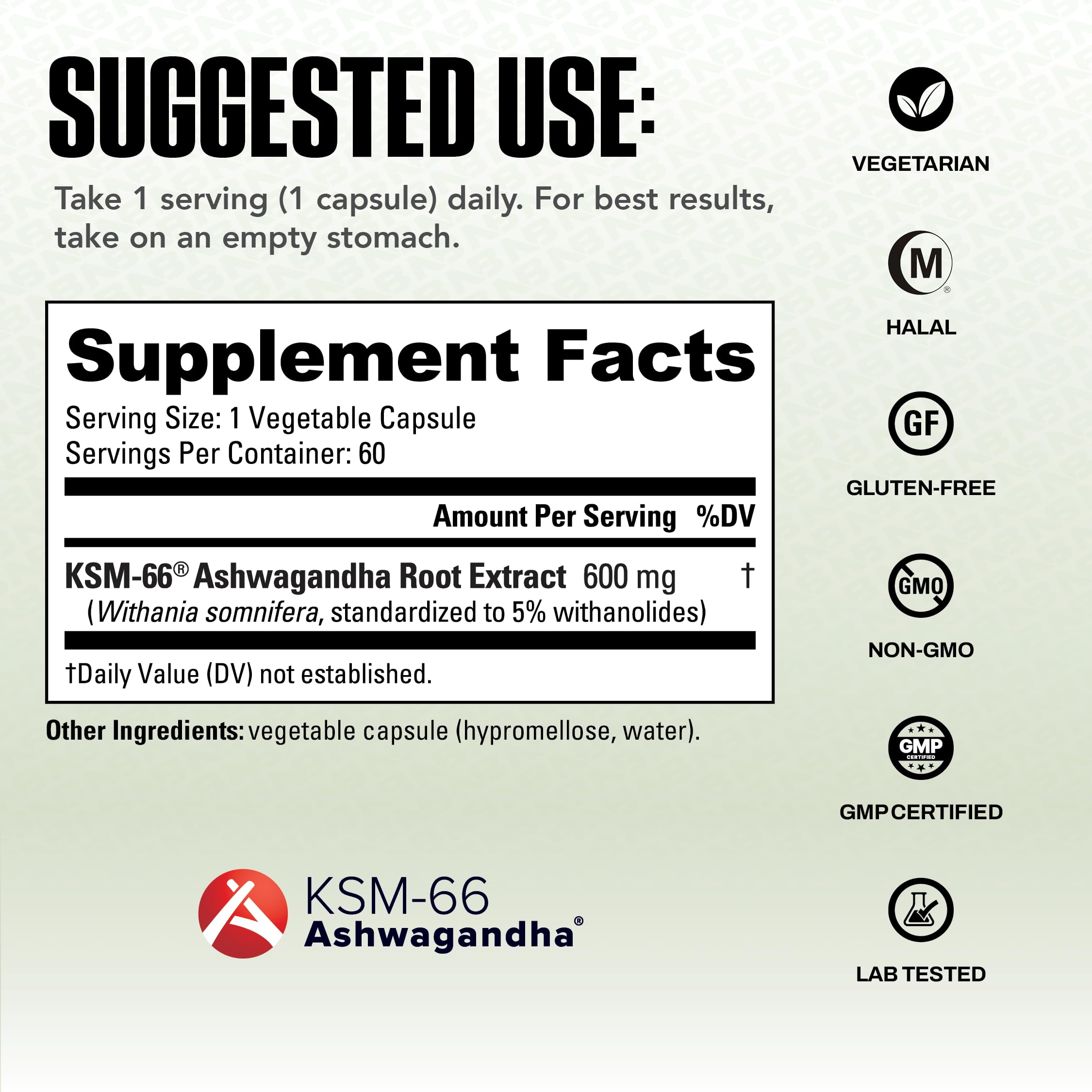 Ashwagandha KSM-66 600mg Capsules for Stress, Mood & Performance Support